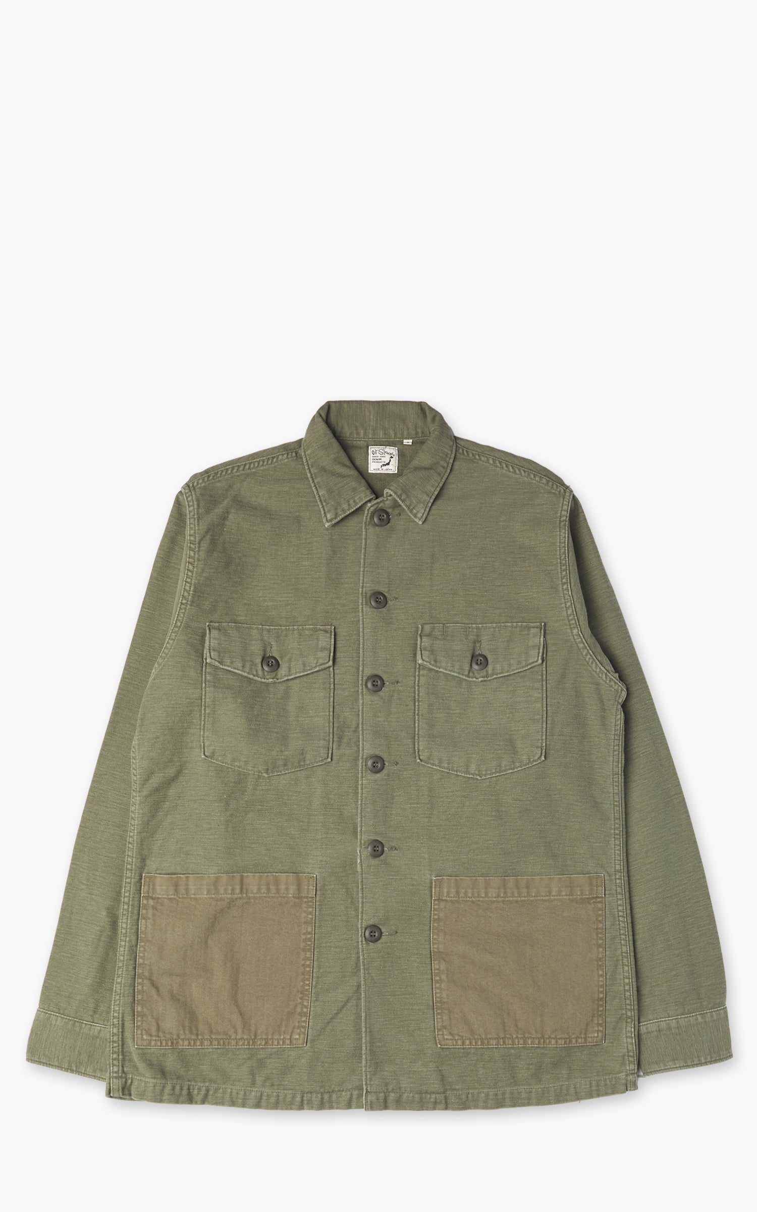 OrSlow 4 Pocket US Army Fatigue Shirt Vintage Washed Dark Olive