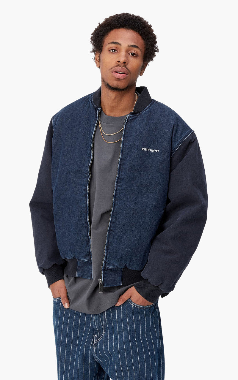 ジャケット・アウター carhartt wip PAXON BOMBER-Blue Dark Navy Carhartt WIP Paxon Bomber Maitland Denim Blue/Dark Navy Stone Washed