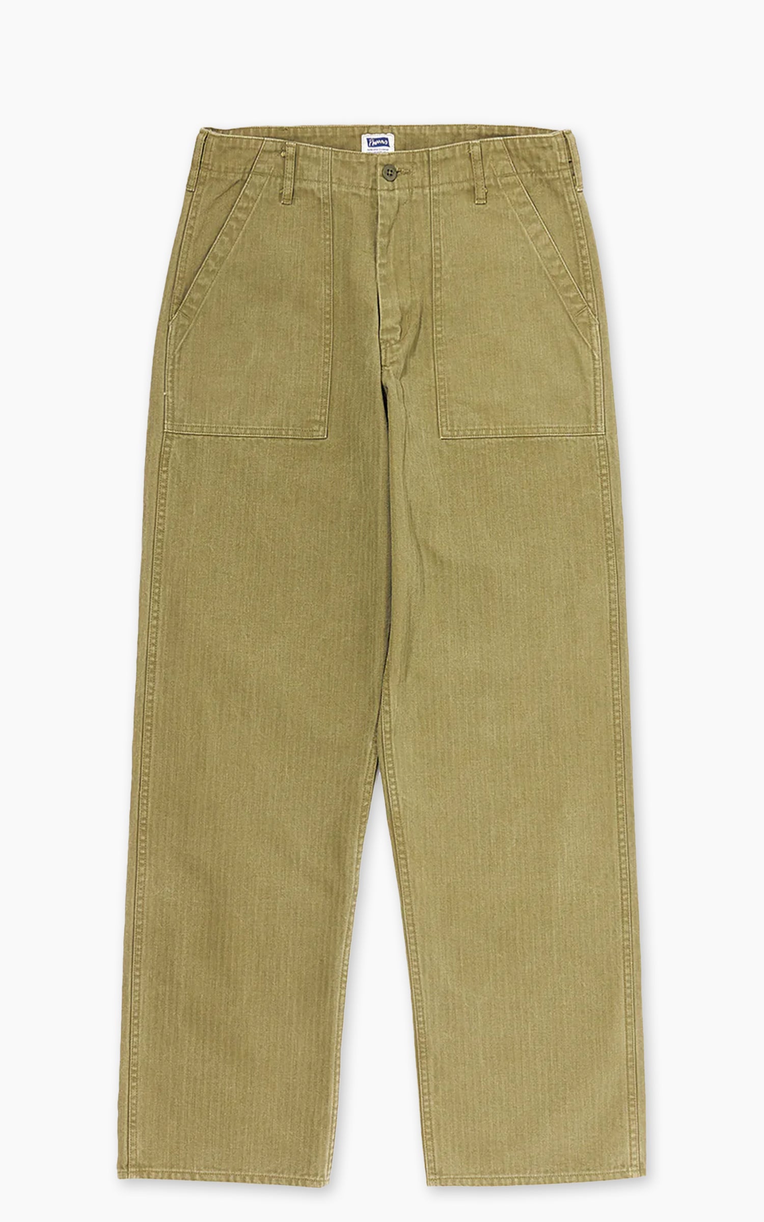 Pherrow's 26S-PUP-H Herringbone Baker Pants Olive