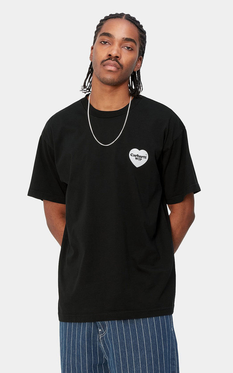 Carhartt WIP S/S Heart Bandana T-Shirt Black/White Stone Washed