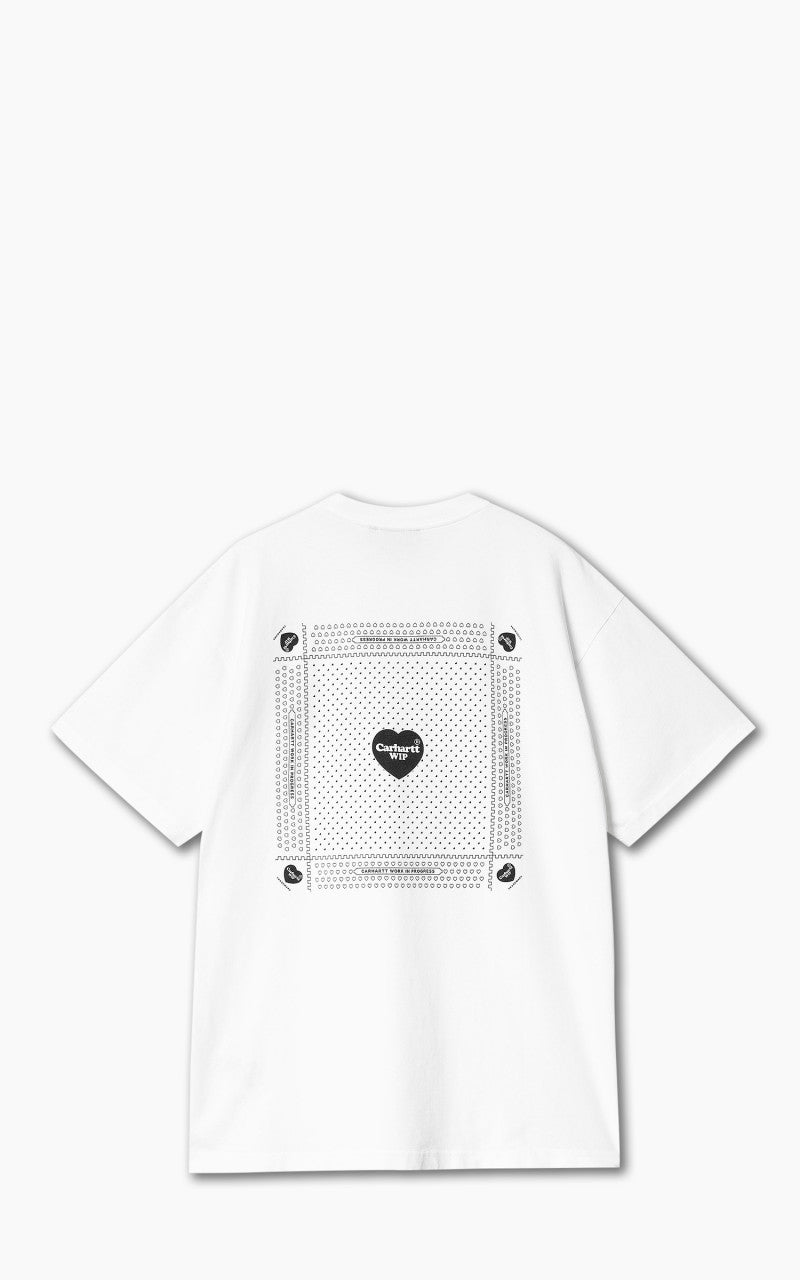 Carhartt WIP S/S Heart Bandana T-Shirt White/Black Stone Washed