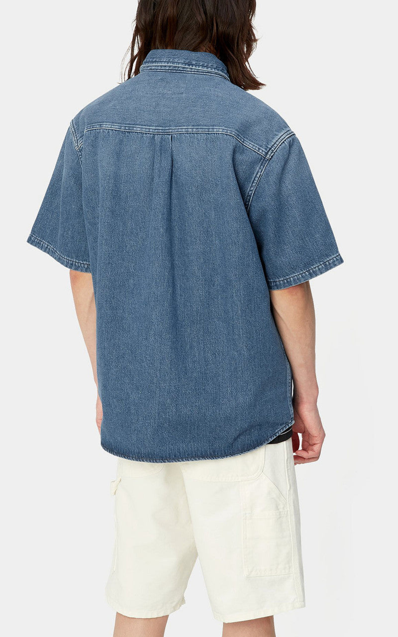 Carhartt WIP S/S Ody Shirt Olympia Denim Blue Dark Used Wash