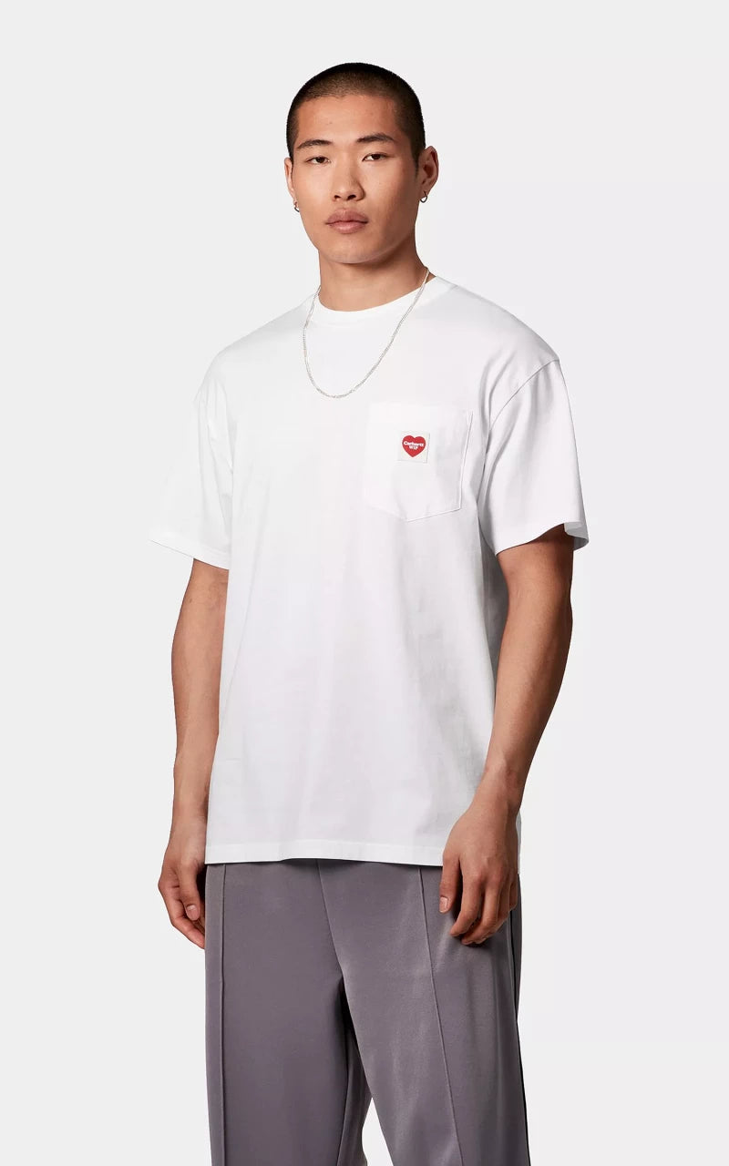 Carhartt WIP S/S Pocket Heart T-Shirt White/Red Carhartt WIP S/S Pocket Heart T-Shirt White/Red