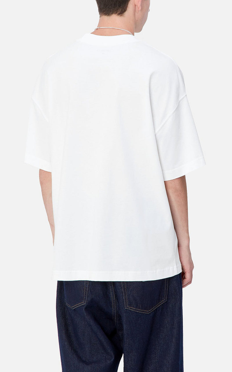 Carhartt WIP S/S Signature Script T-Shirt White/Dusty Ice
