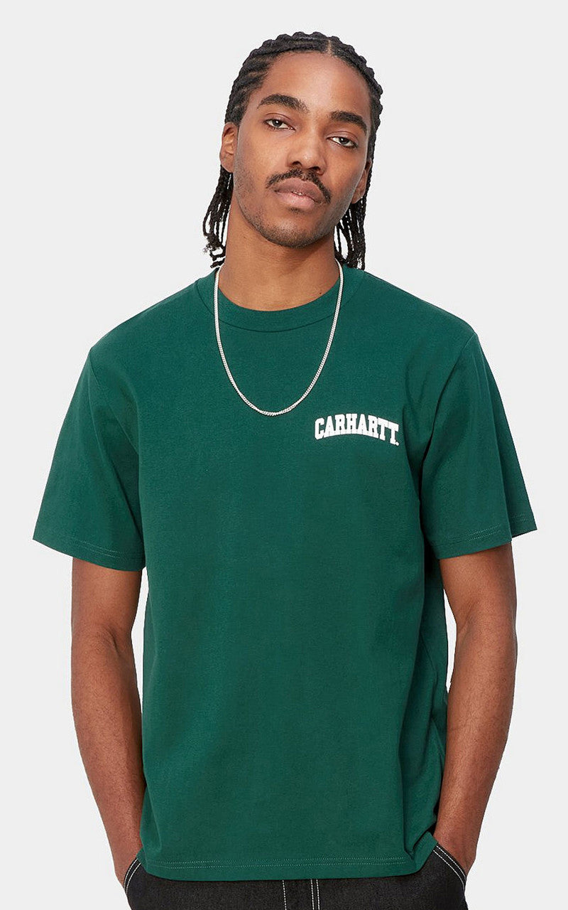 Carhartt WIP S/S University Script T-Shirt Chervil/White