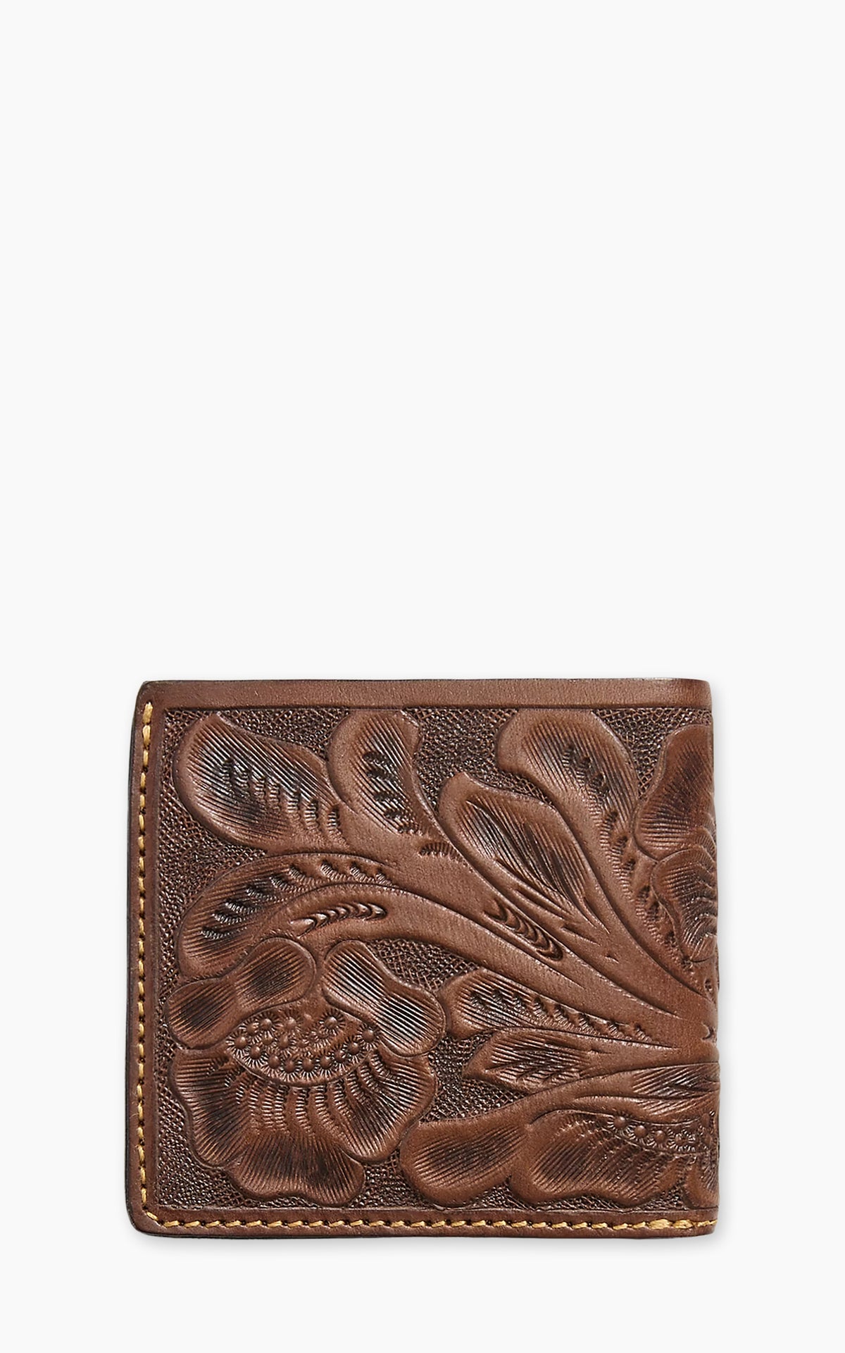 RRL Hand-Tooled Leather Billfold Brown