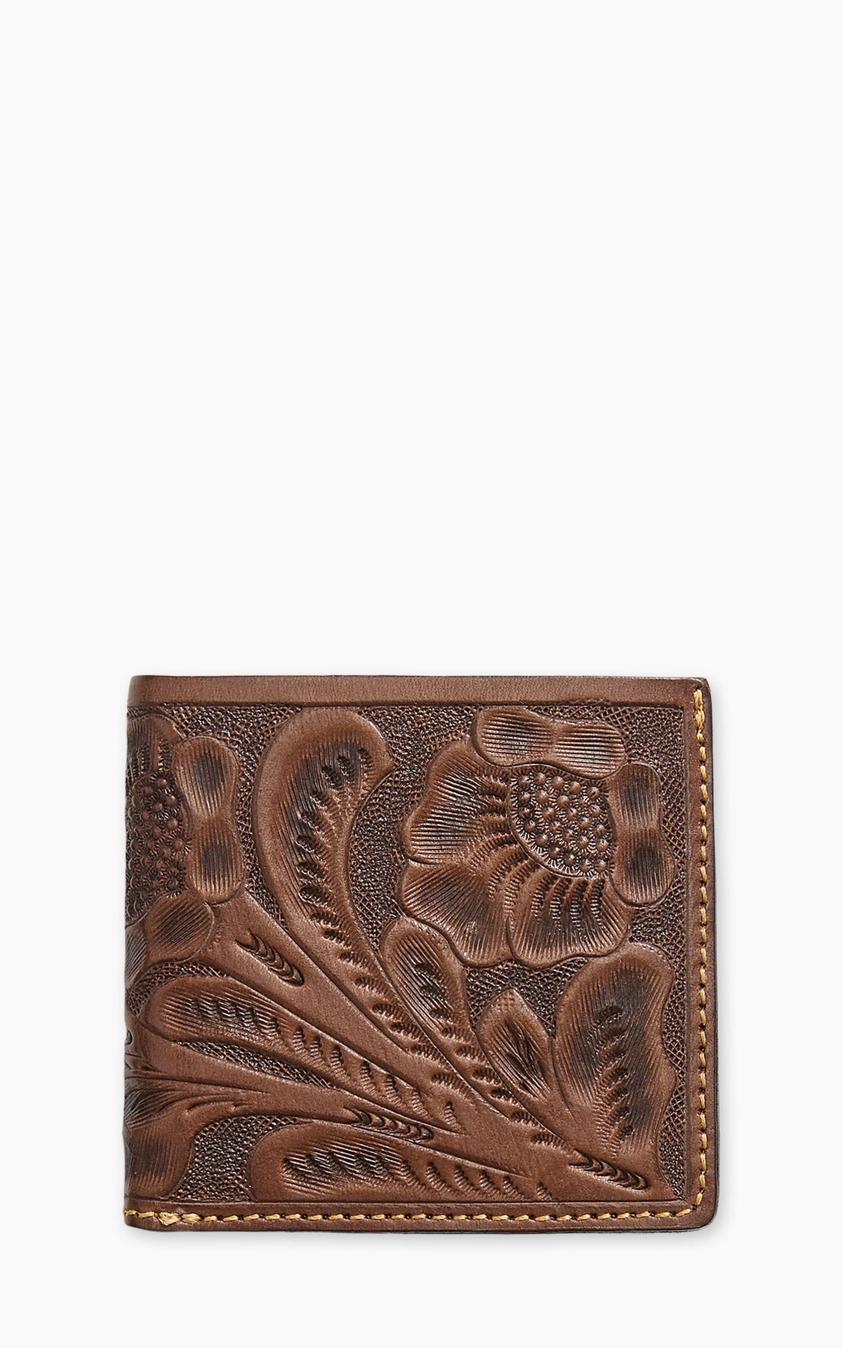 RRL Hand-Tooled Leather Billfold Brown