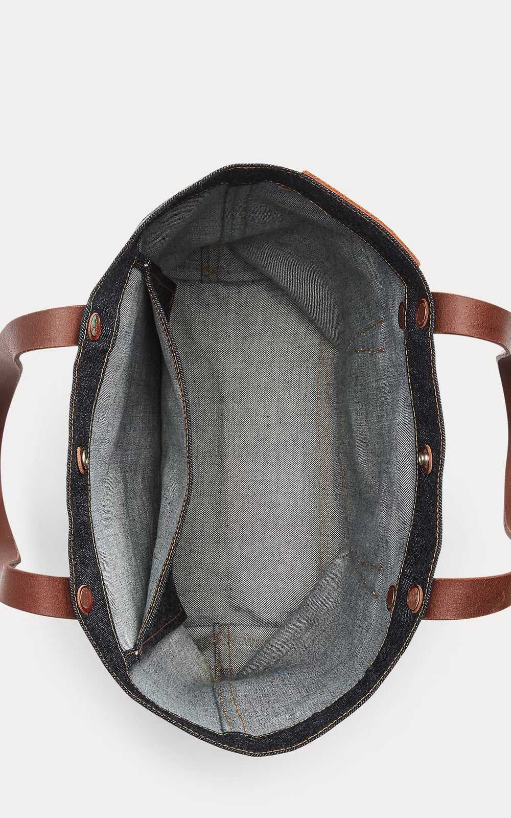RRL Olsen Leather-Trim Denim Tote Indigo