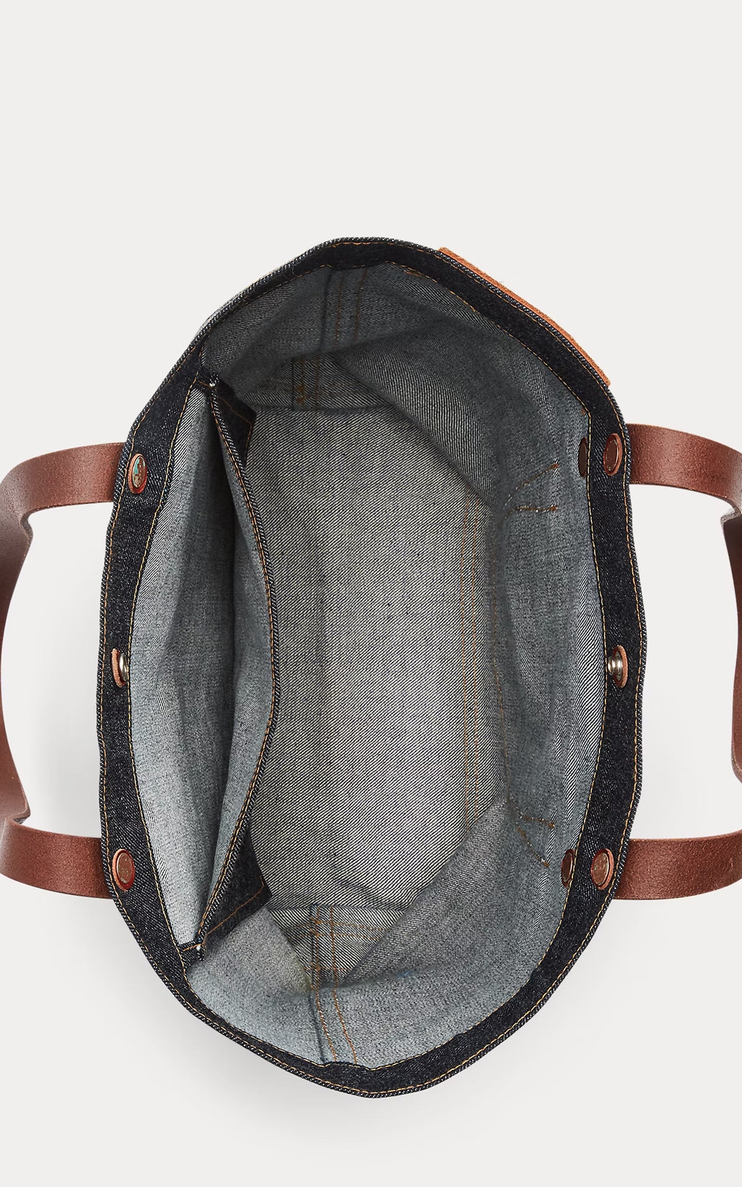 RRL Olsen Leather-Trim Denim Tote Indigo