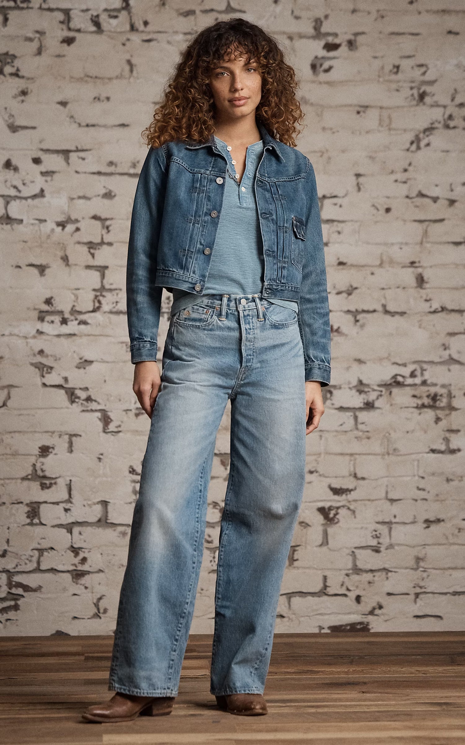 RRL Cropped Denim Jacket Kenney Wash