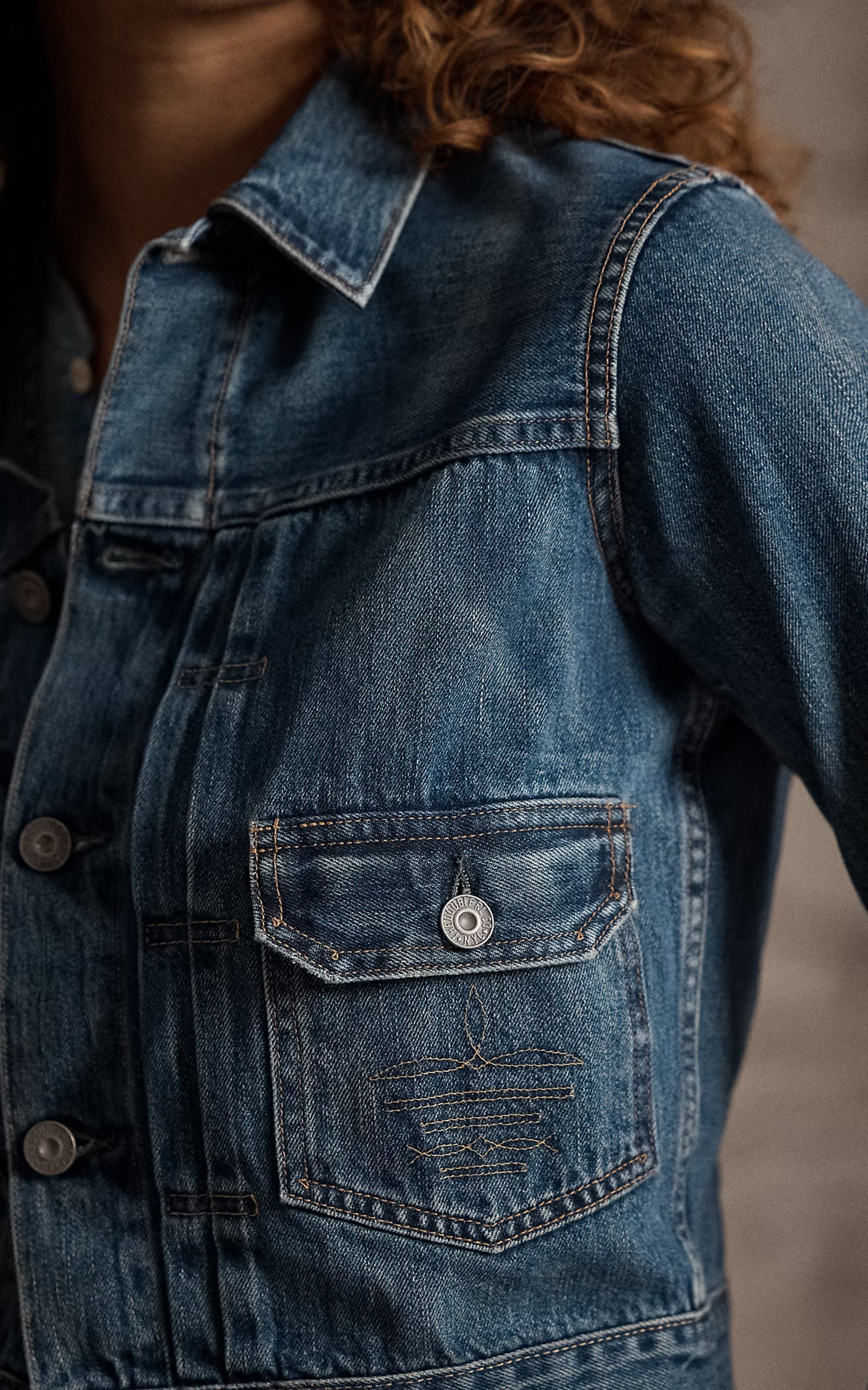 RRL Cropped Denim Jacket Kenney Wash