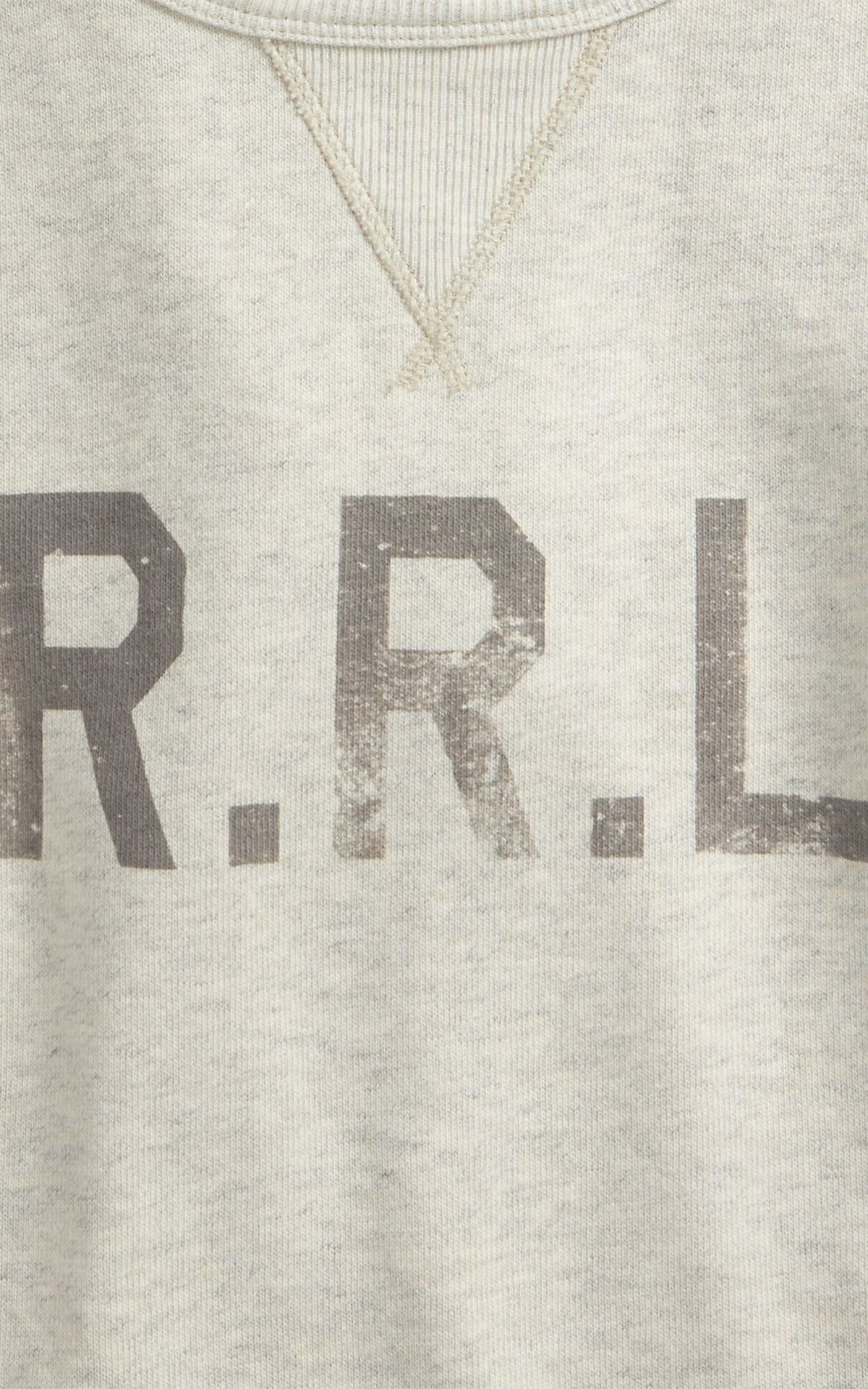 RRL Logo Fleece Pullover Oatmeal Heather