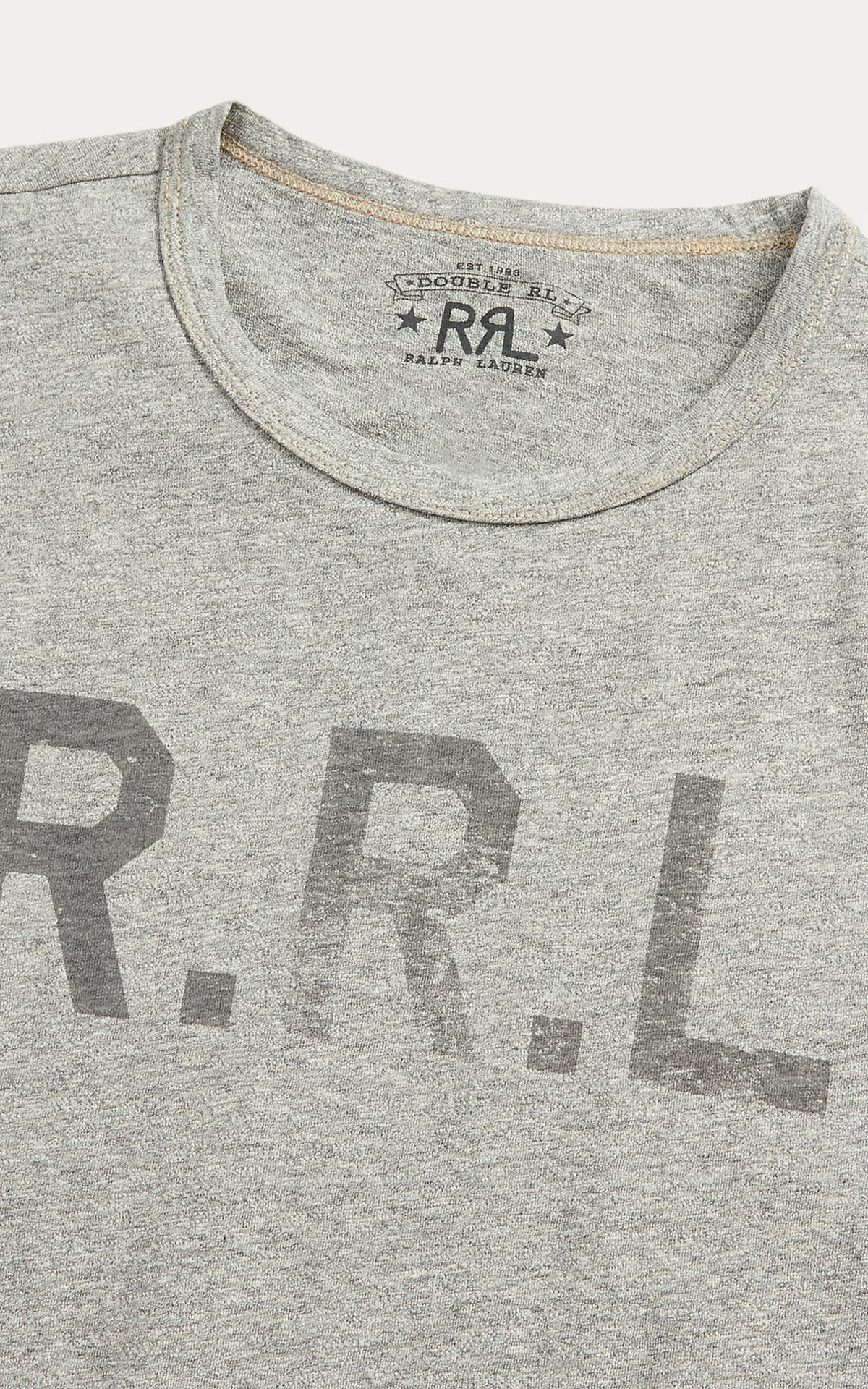 RRL Logo Jersey Crewneck T-Shirt Heather Grey