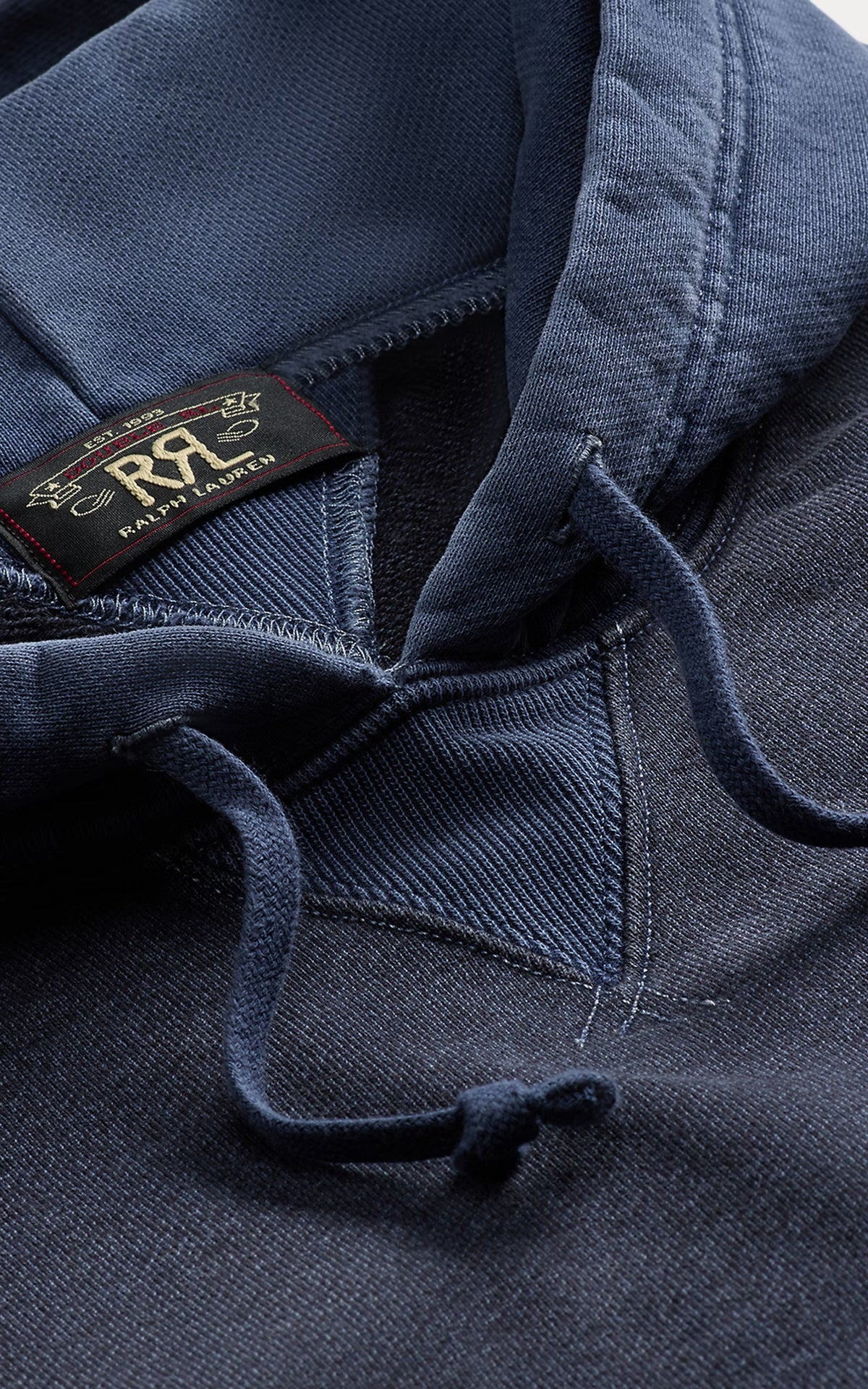 RRL French Terry Hoodie Navy Multi