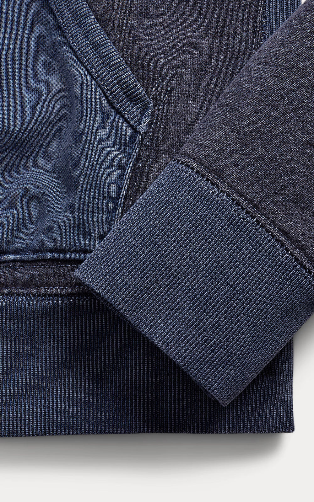 RRL French Terry Hoodie Navy Multi