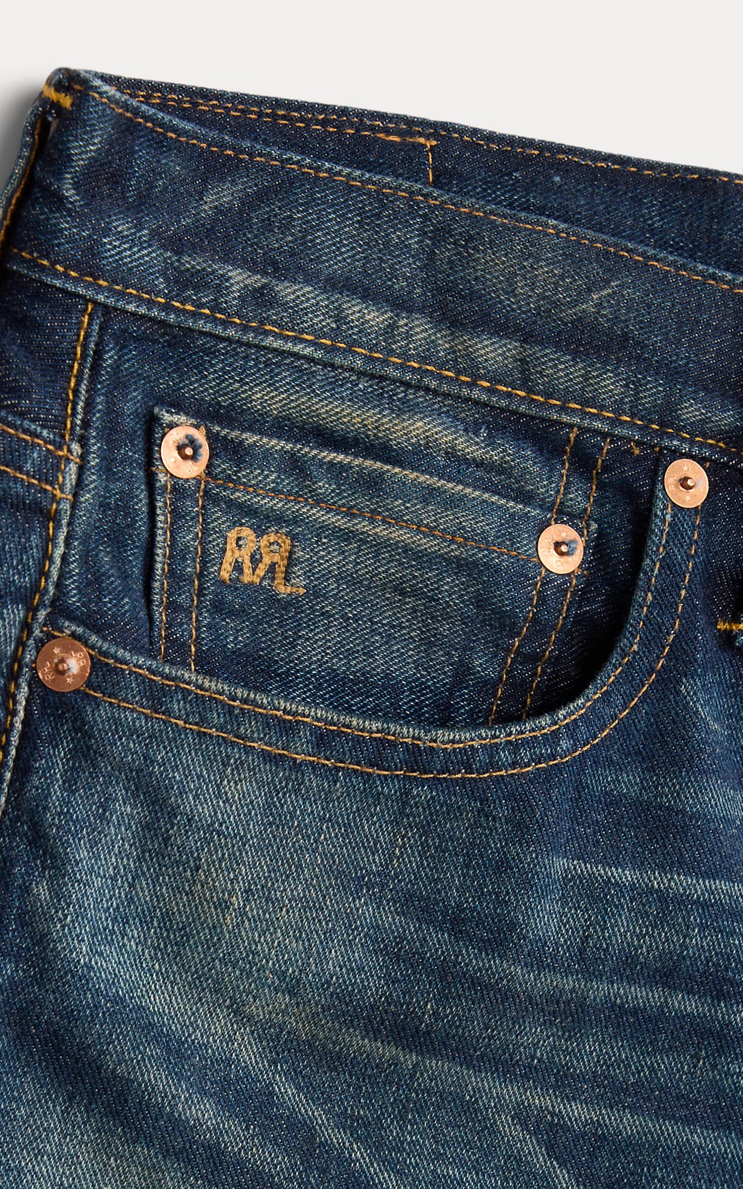 RRL Vintage Wide Fit Distressed Kenley Jean Kenley Wash