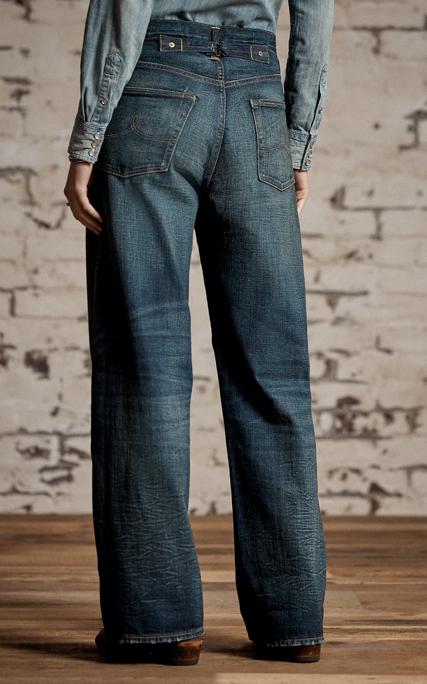 RRL Vintage Wide Fit Distressed Kenley Jean Kenley Wash
