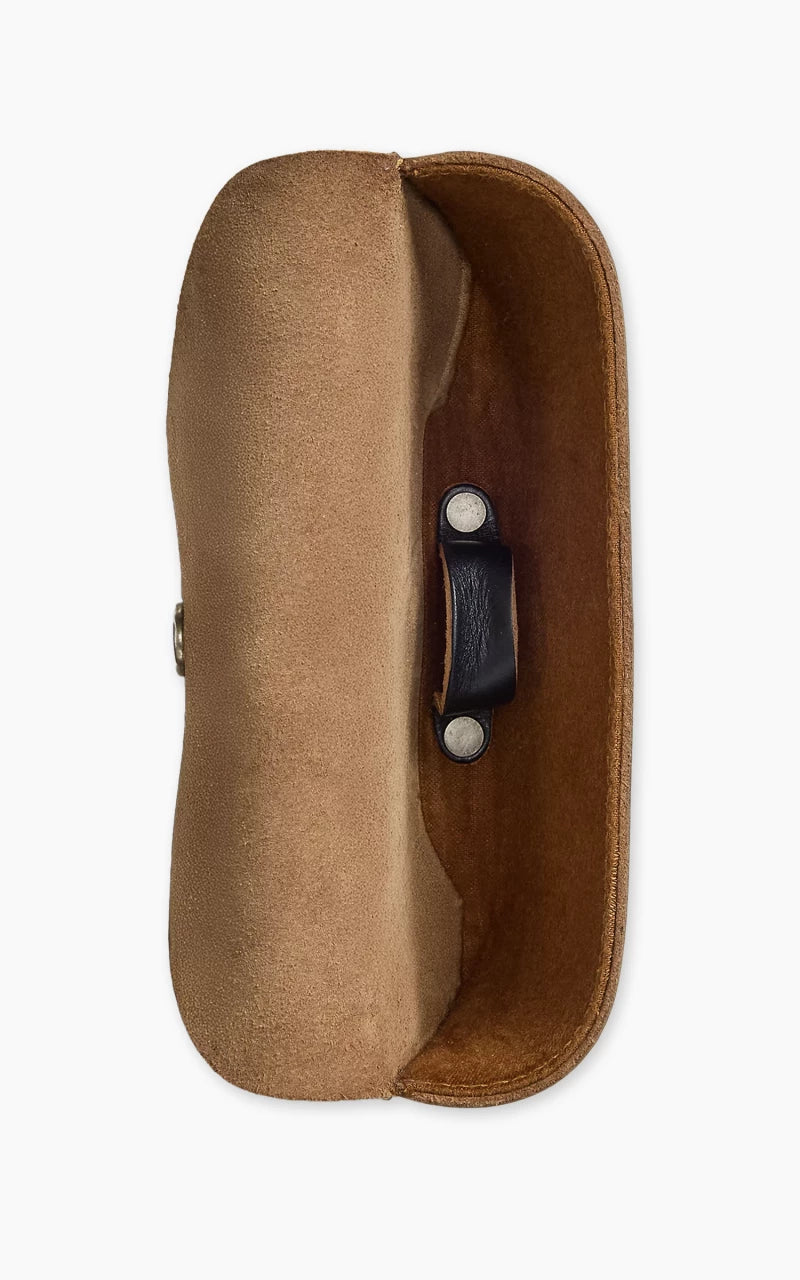 RRL Leather Eyeglass Case Black Over Brown