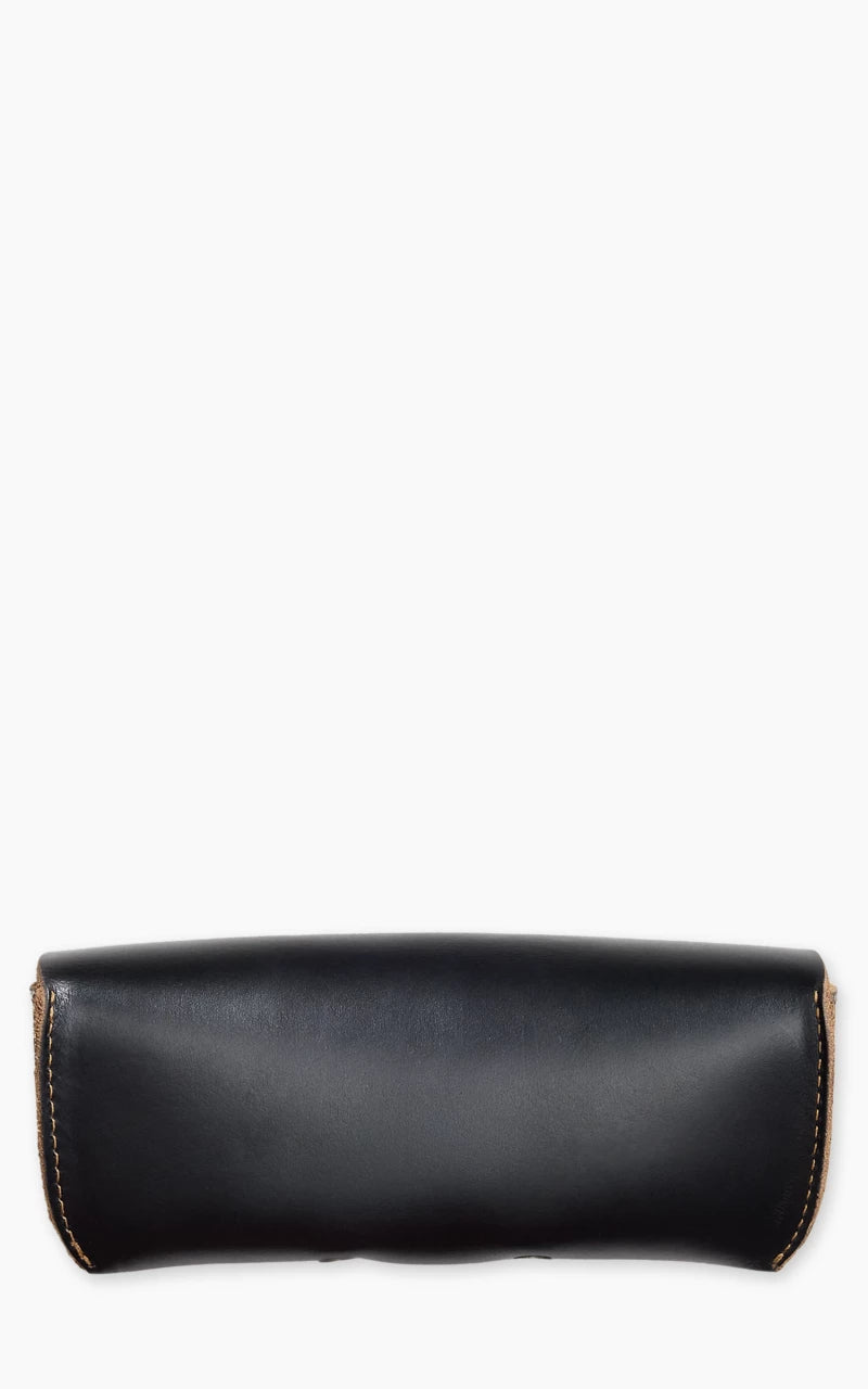 RRL Leather Eyeglass Case Black Over Brown