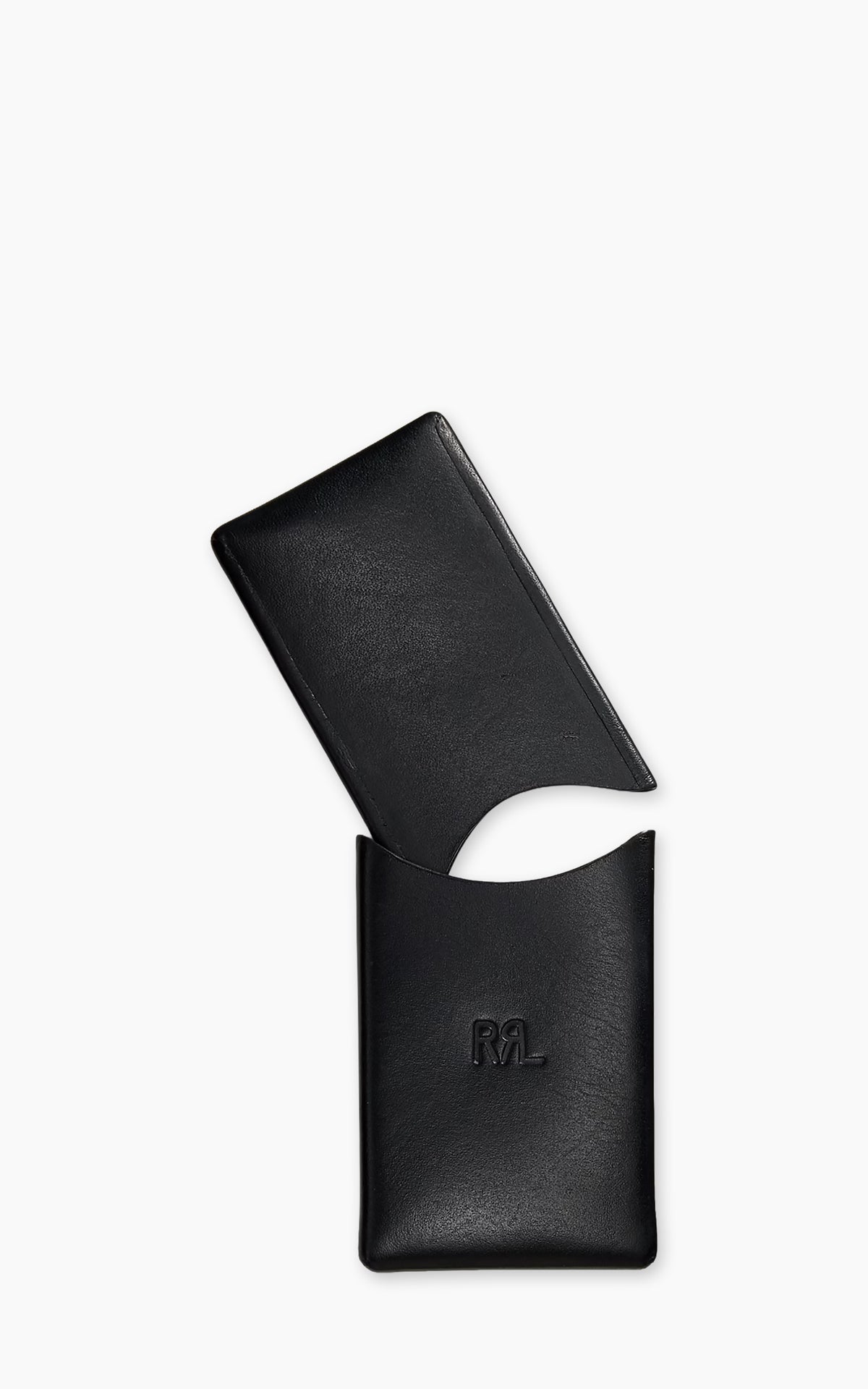 RRL Leather Card Case Black Over Brown
