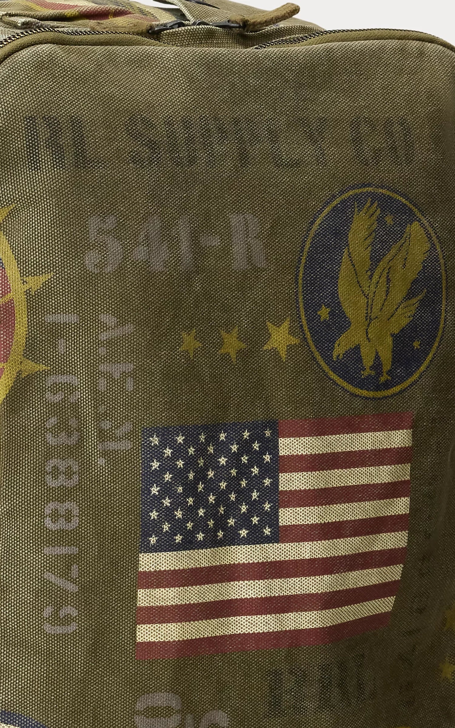 RRL Canvas Graphic Backpack Olive Drab/Multi