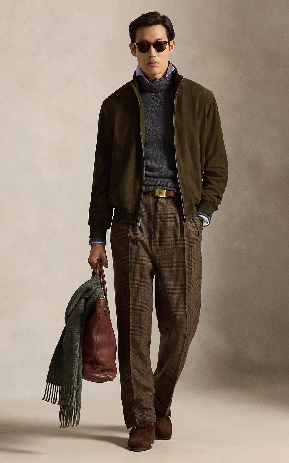 Polo Ralph Lauren The Charleton Suede Jacket Myrtle Green