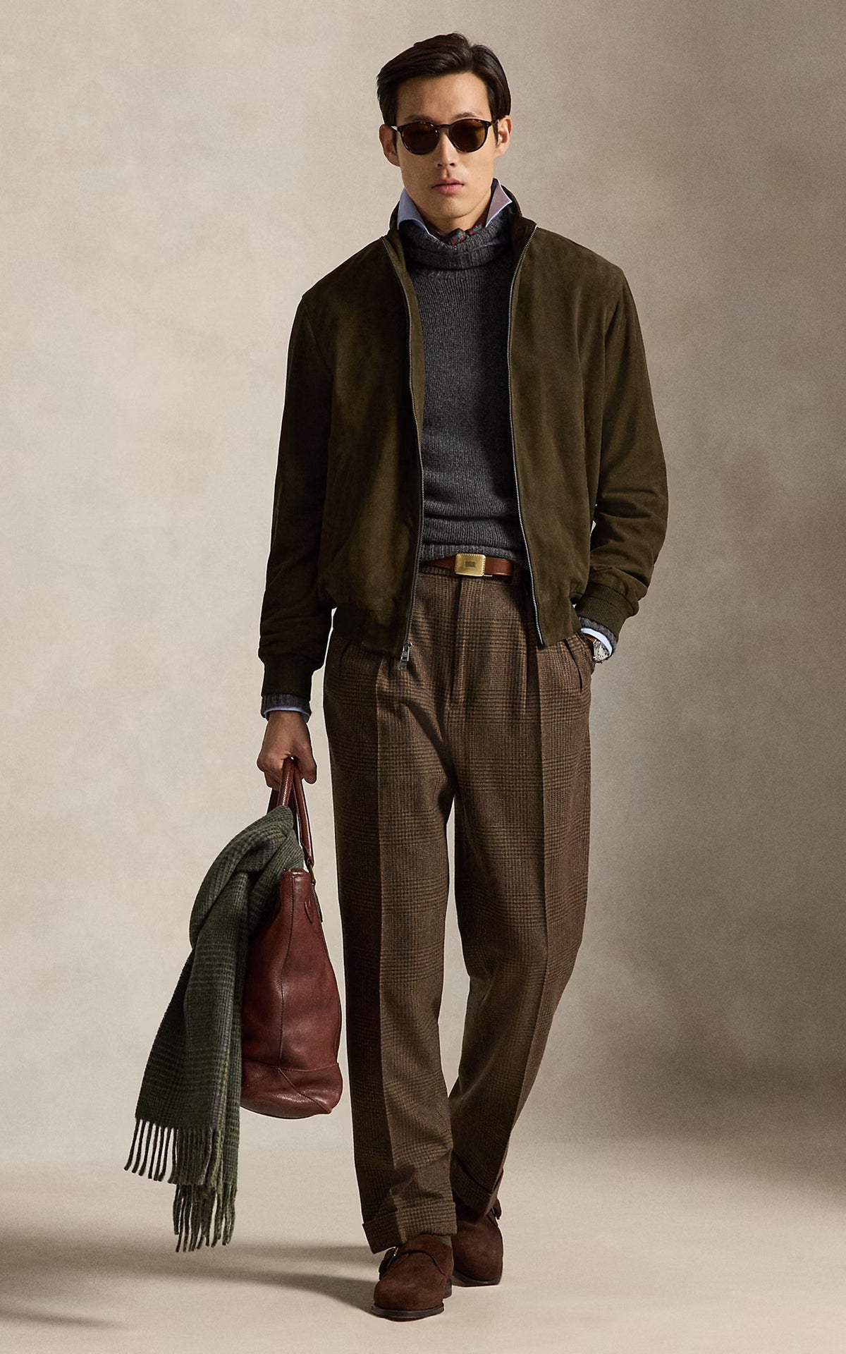 Polo Ralph Lauren The Charleton Suede Jacket Myrtle Green