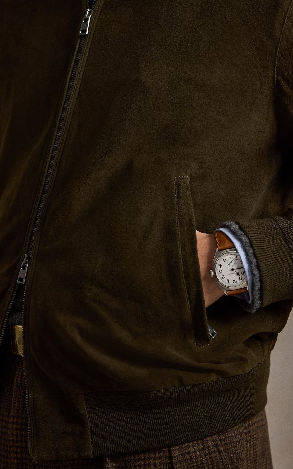 Polo Ralph Lauren The Charleton Suede Jacket Myrtle Green