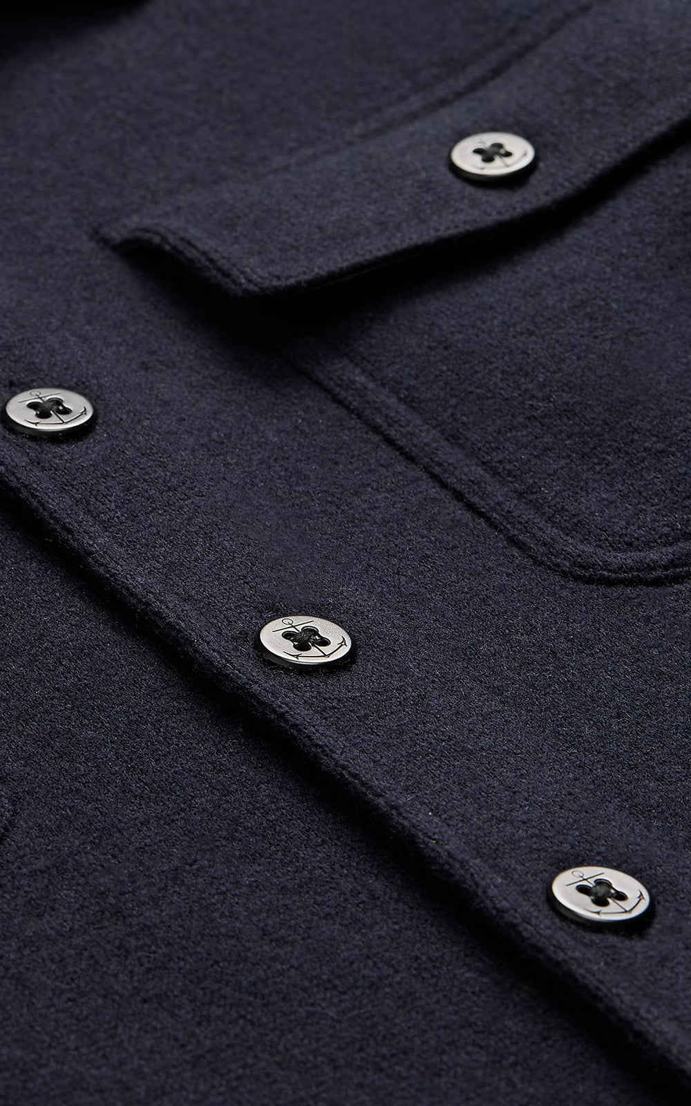 RRL Birdseye Jacquard Wool Workshirt Jumper Navy