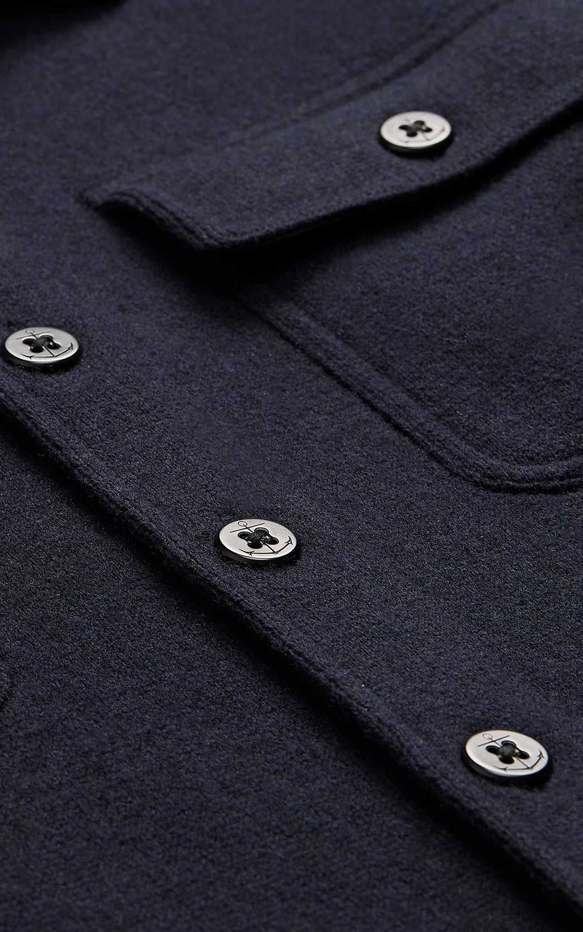 RRL Birdseye Jacquard Wool Workshirt Jumper Navy