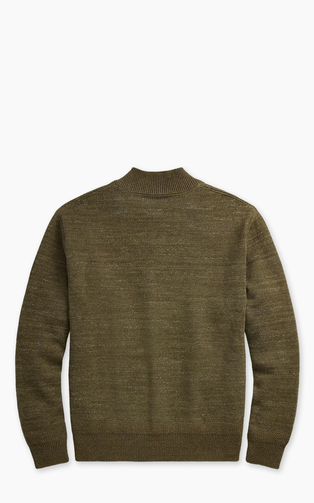 RRL Cotton-Wool Full-Zip Jumper Olive Heather