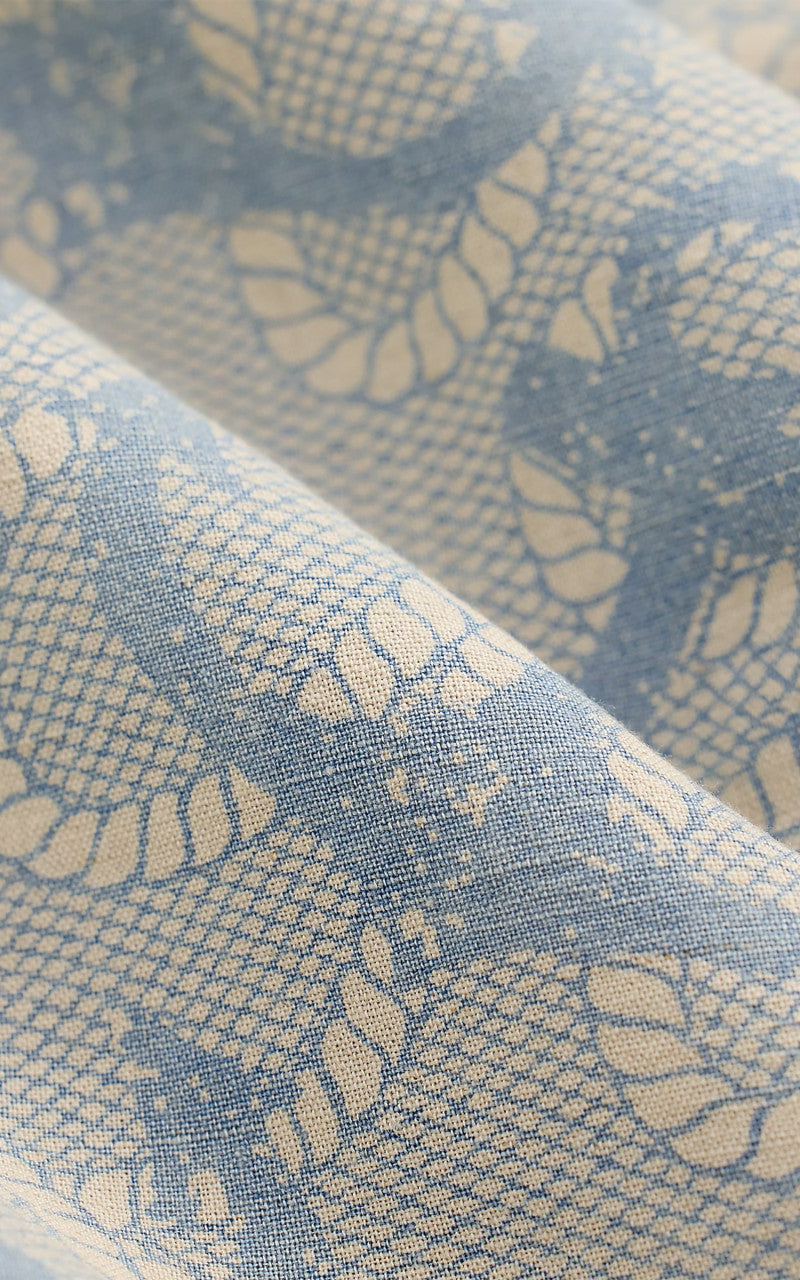 RRL Indigo Anchor-Print Camp Shirt Indigo/Cream Multi