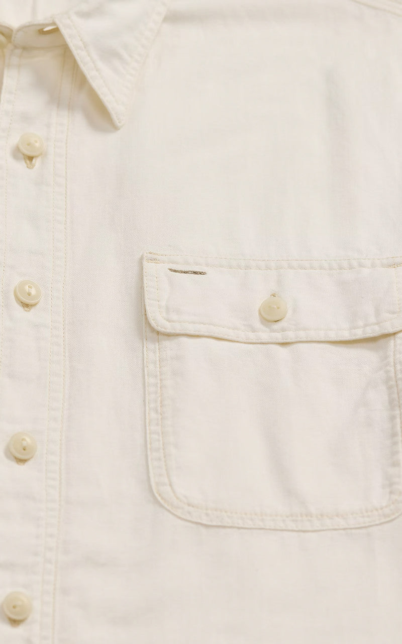 RRL Selvedge-Detailed Woven Workshirt Natural/Off White
