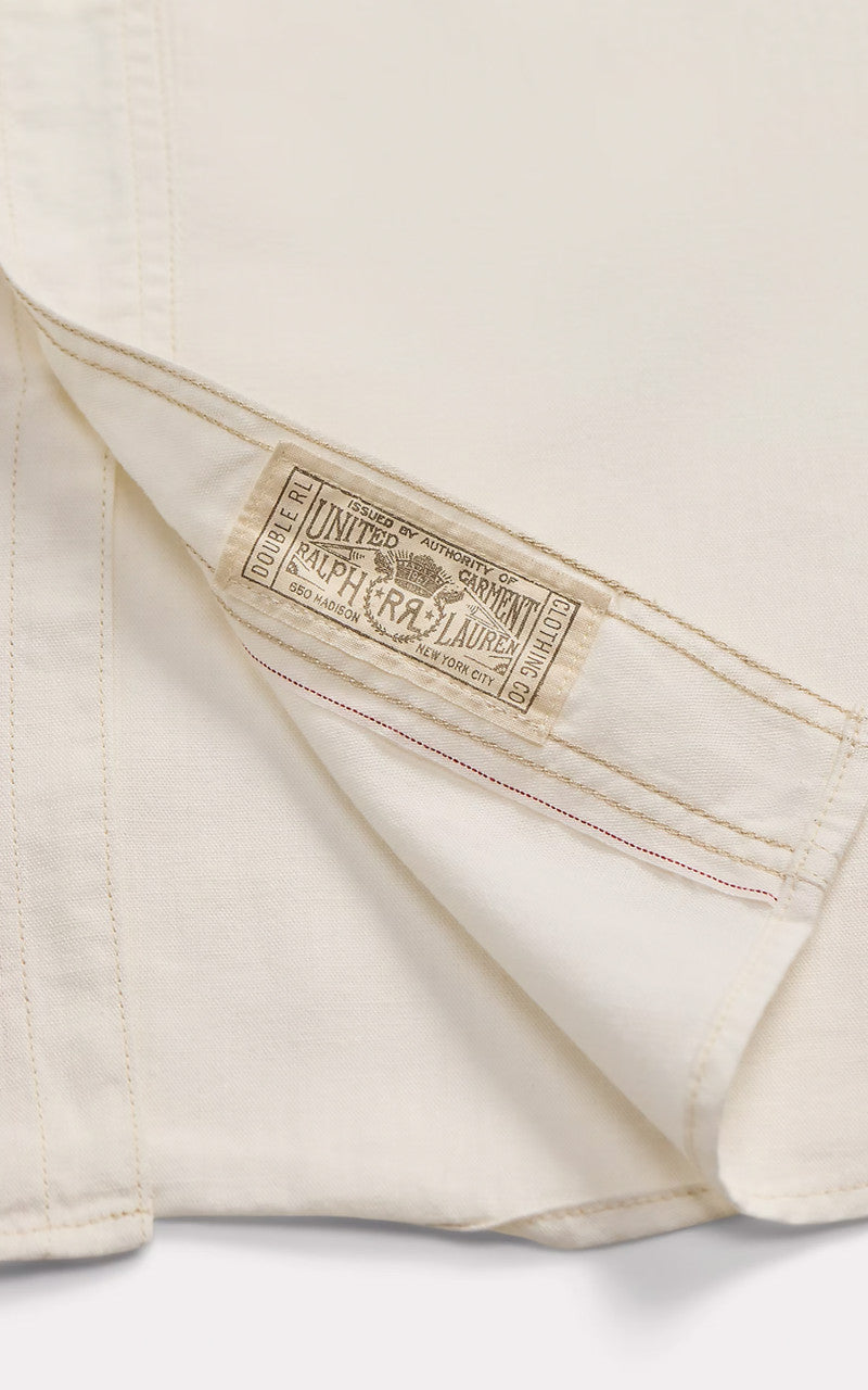 RRL Selvedge-Detailed Woven Workshirt Natural/Off White