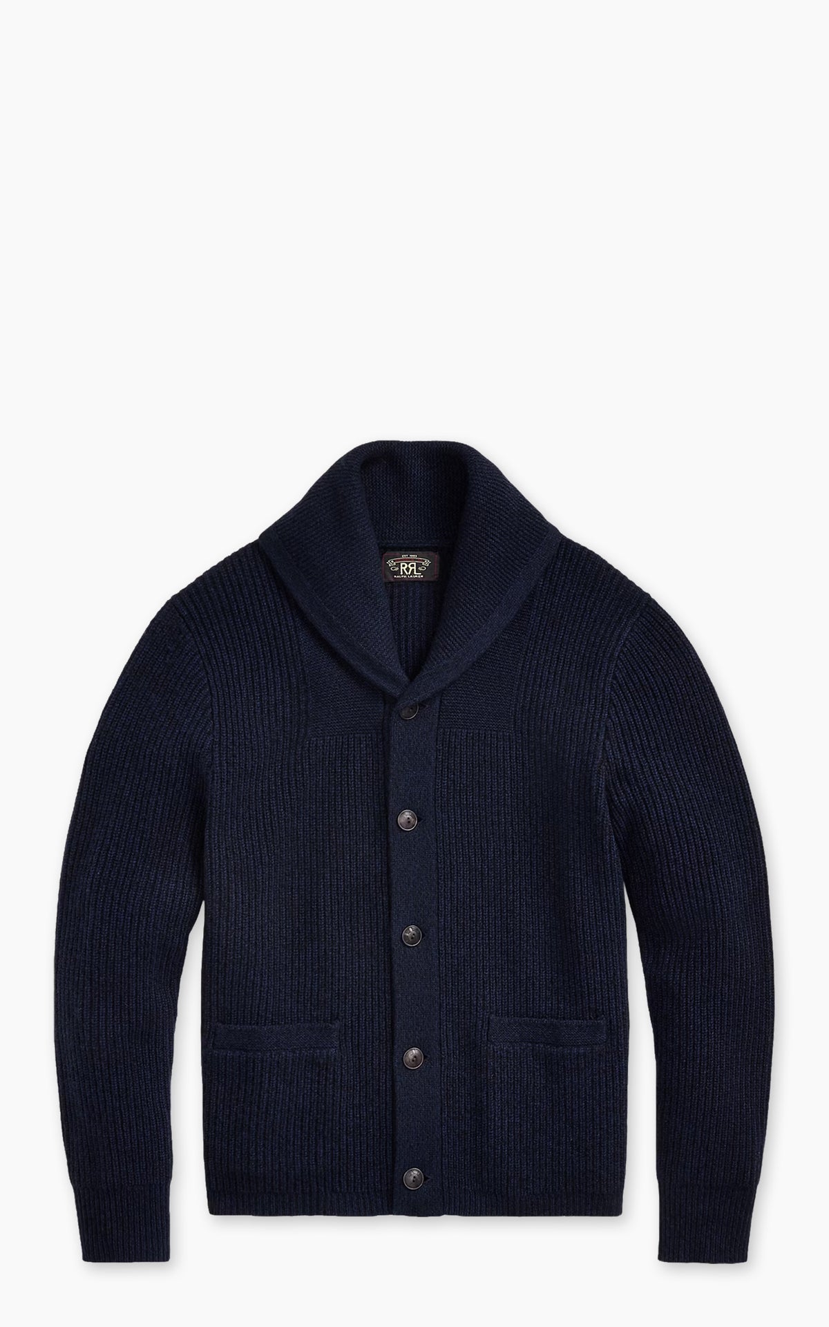 RRL Cashmere Shawl-Collar Cardigan Navy Heather