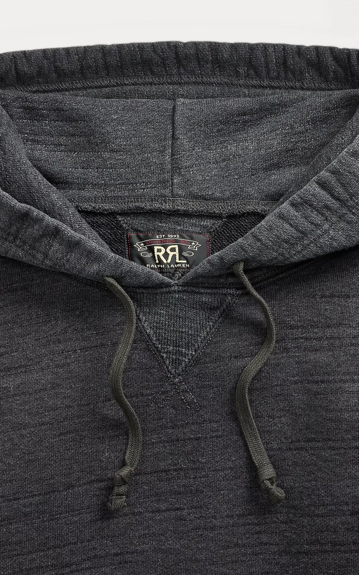 RRL French Terry Hoodie Charcoal Heather/Multi