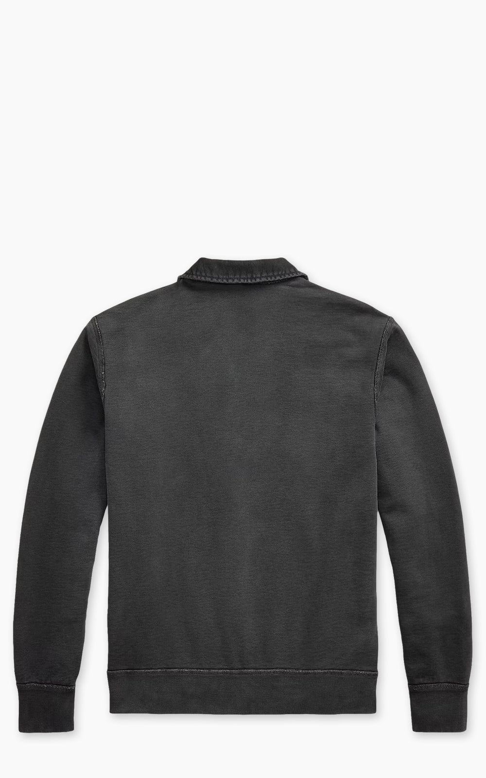 RRL French Terry Quarter-Zip Pullover Faded Black