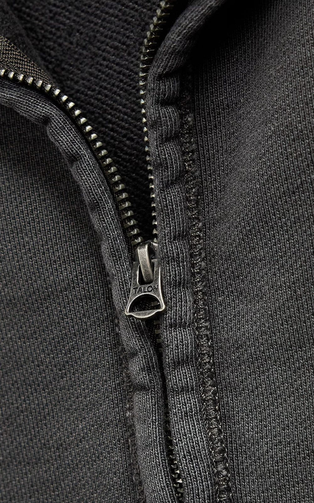RRL French Terry Quarter-Zip Pullover Faded Black