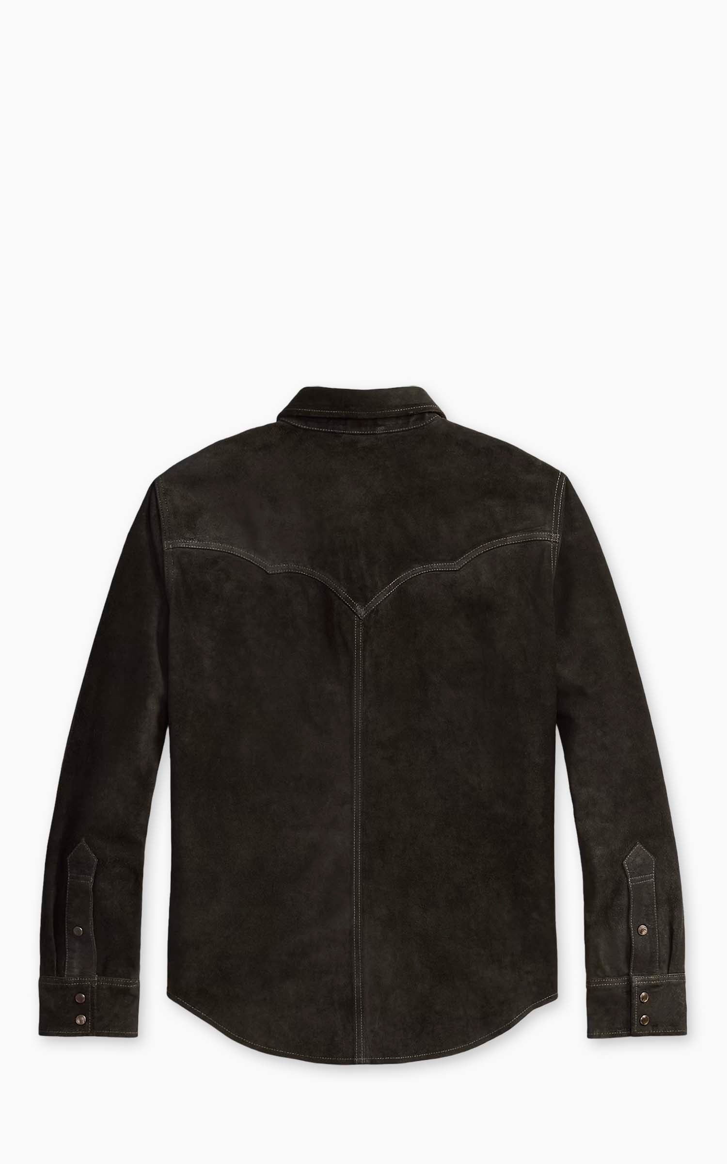 RRL Suede Western Shirt Jacket Vintage Black
