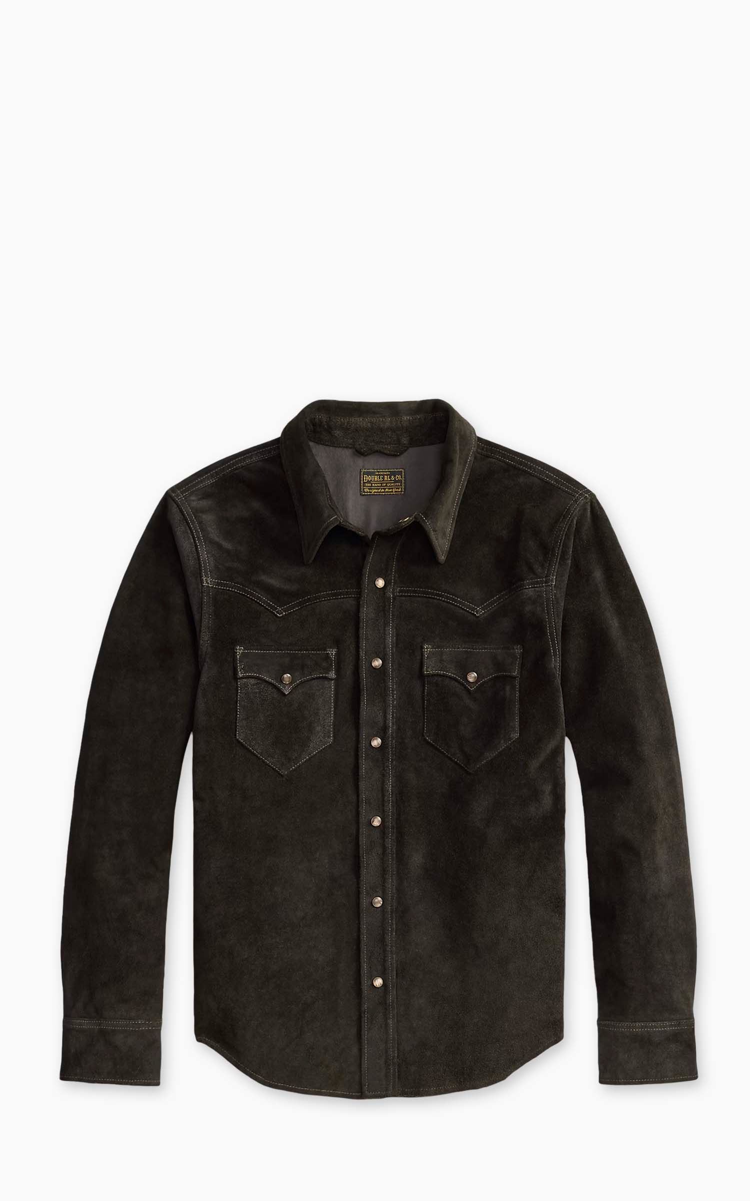 RRL Suede Western Shirt Jacket Vintage Black