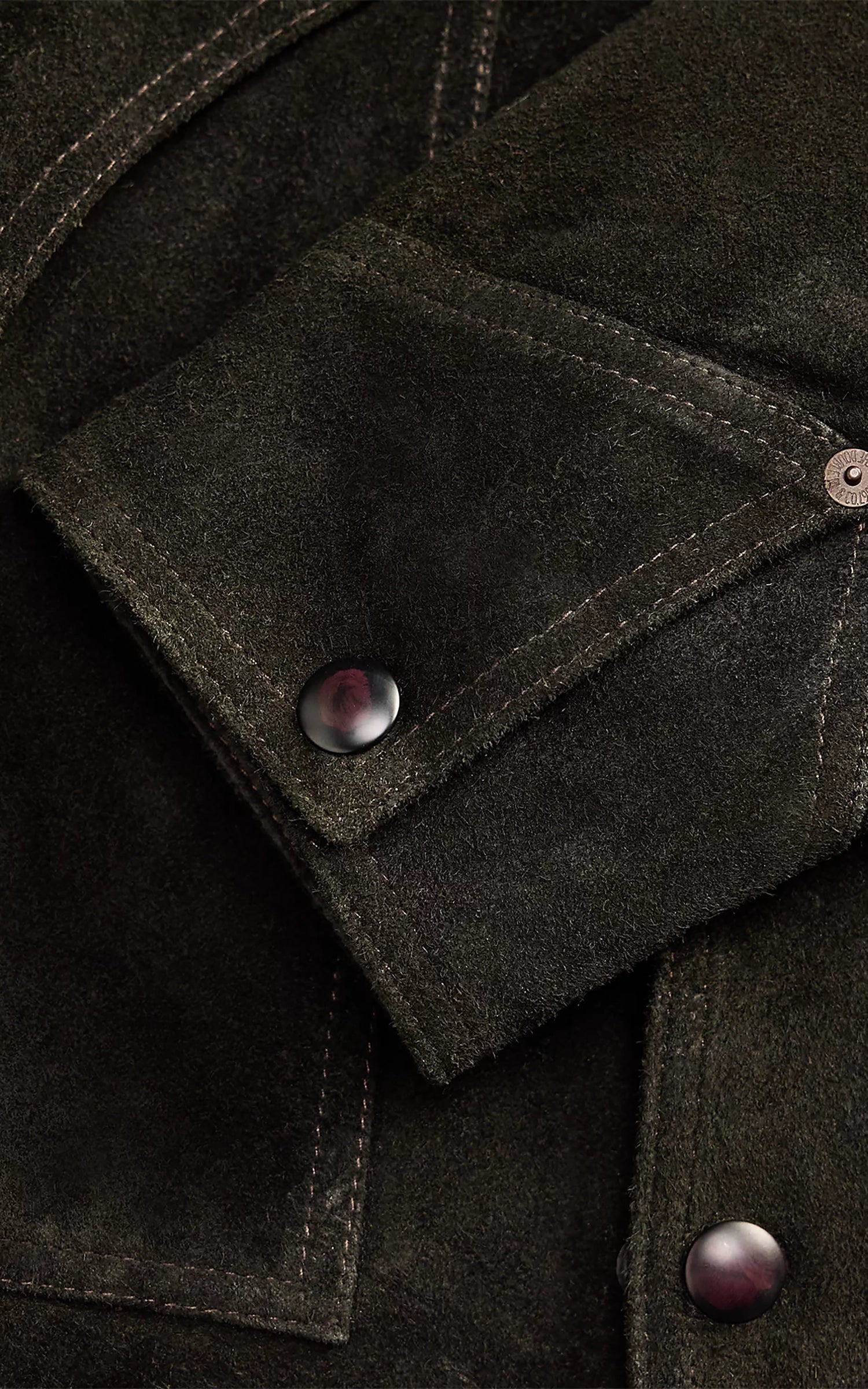 RRL Shearling-Collar Suede Western Jacket Vintage Black