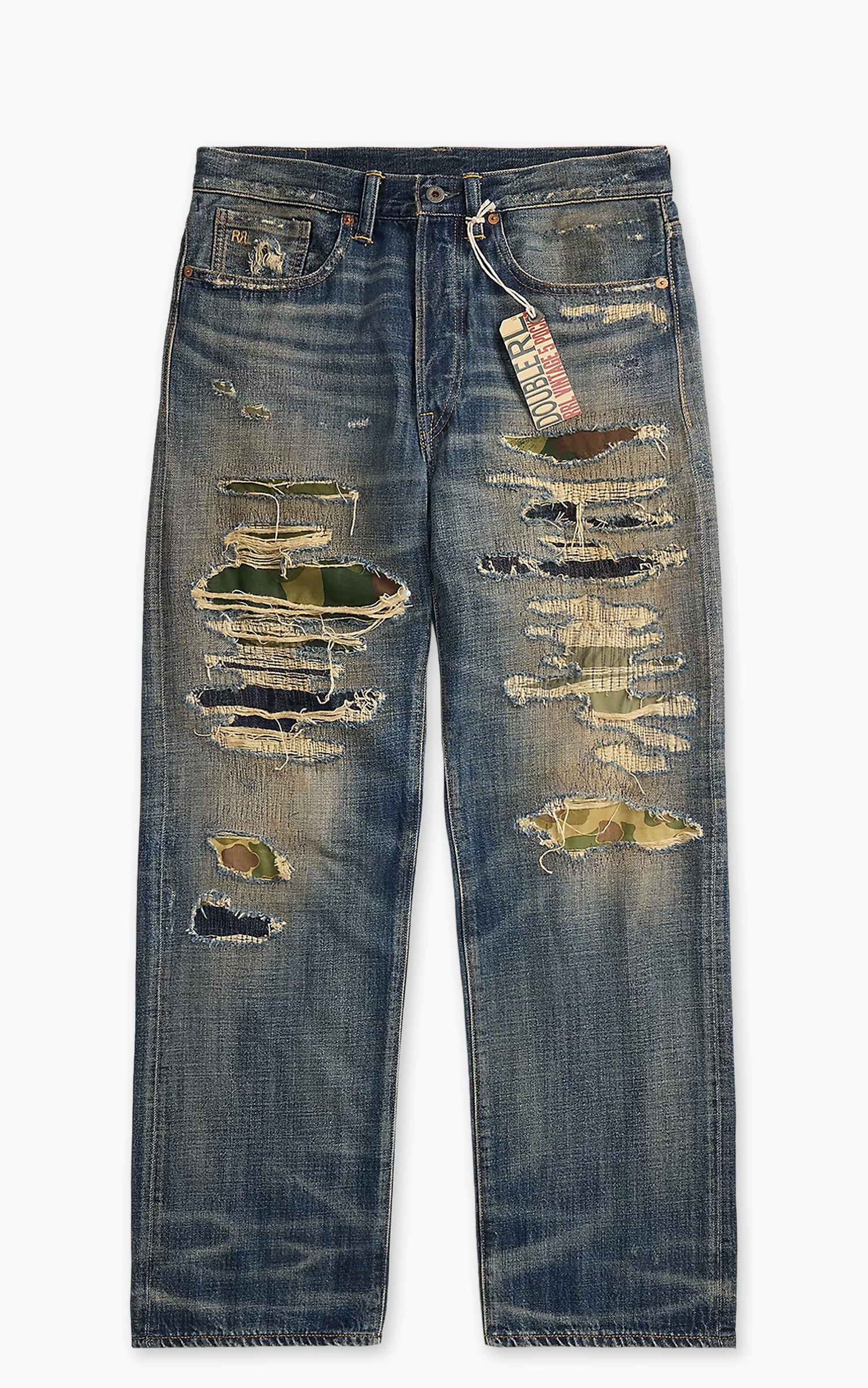 Auralee W Botanical Dyed Selvedge Denim Pants Natural Brown