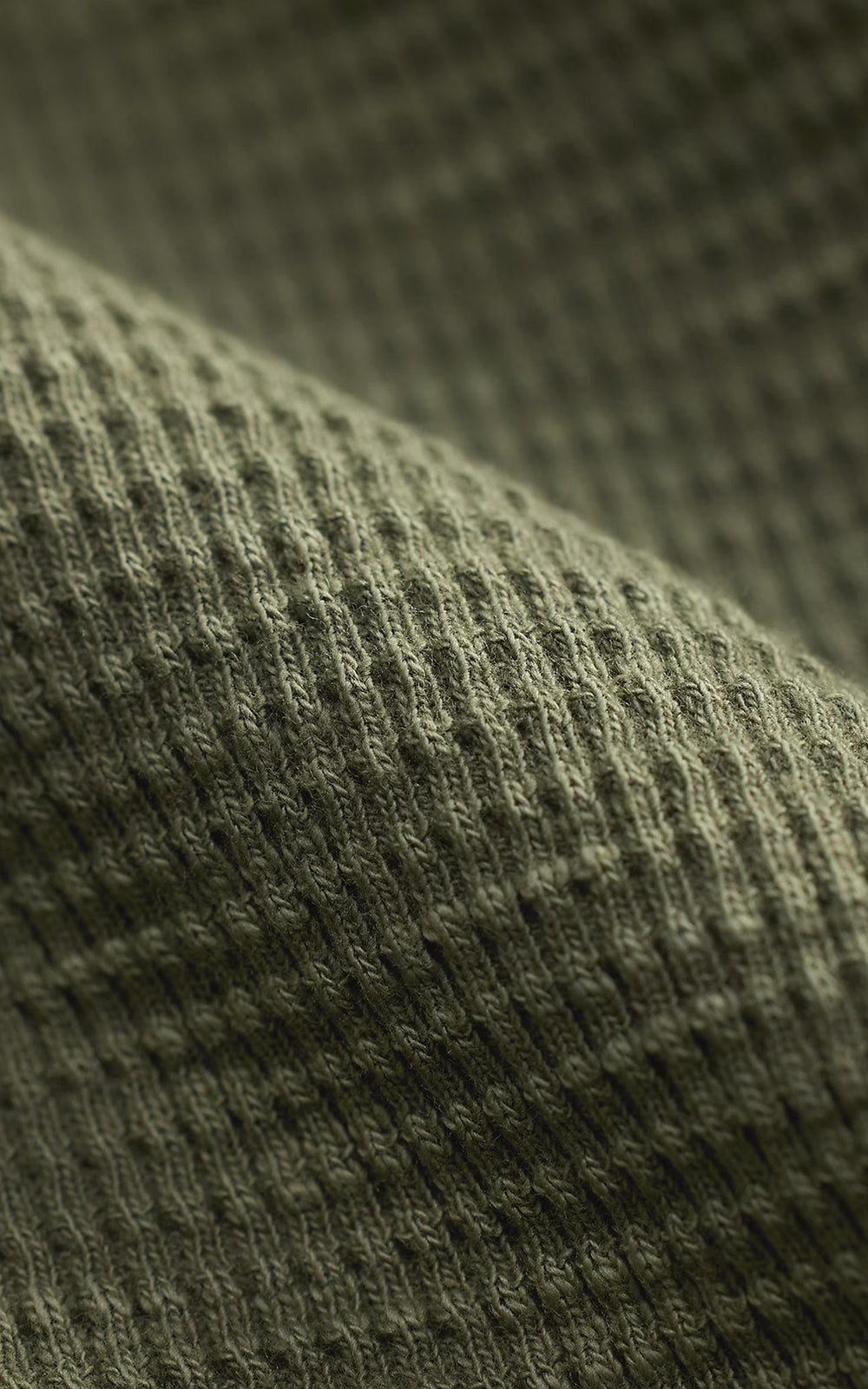RRL Garment-Dyed Waffle-Knit Henley Shirt Tree Green