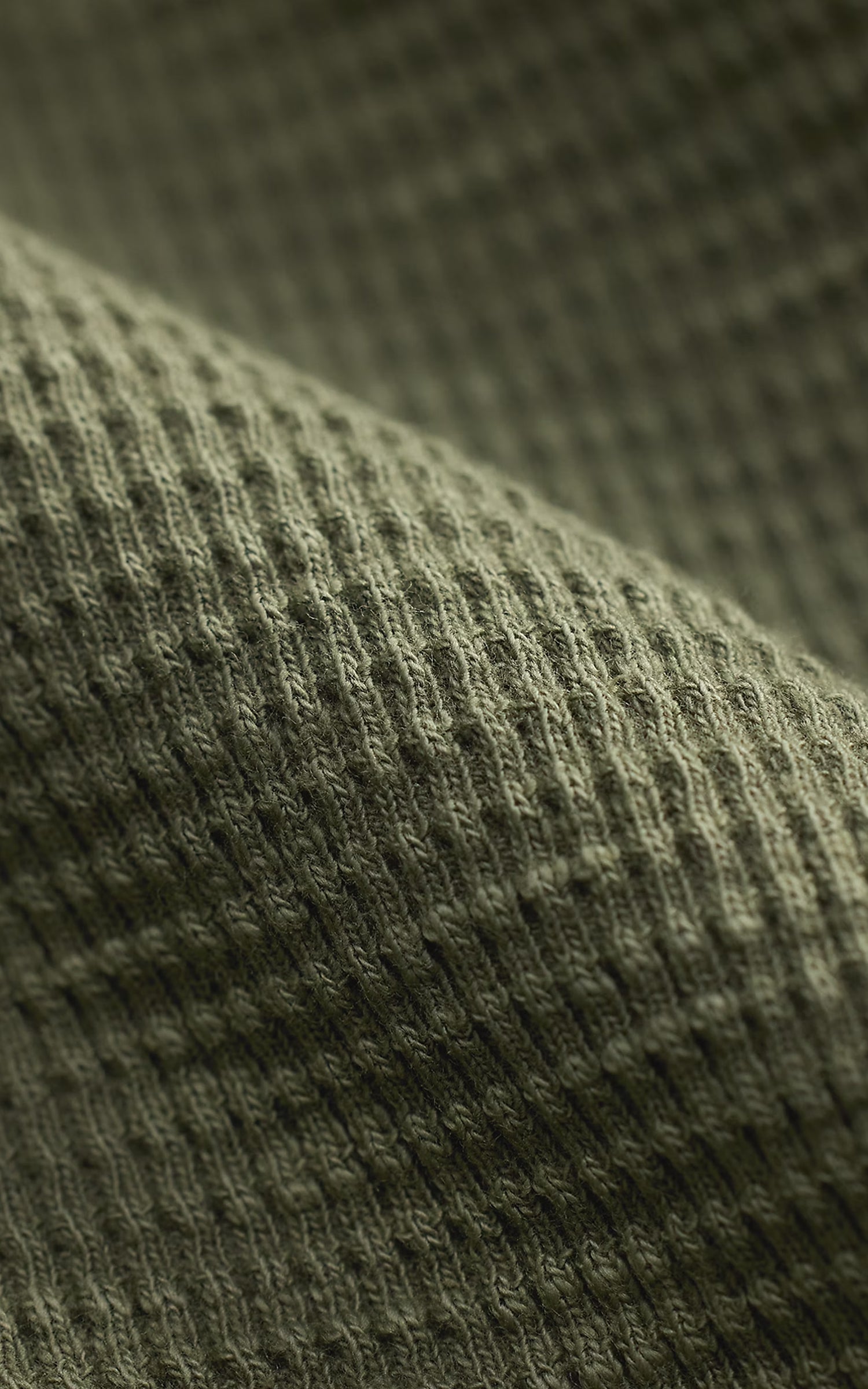 RRL Garment-Dyed Waffle-Knit Henley Shirt Tree Green