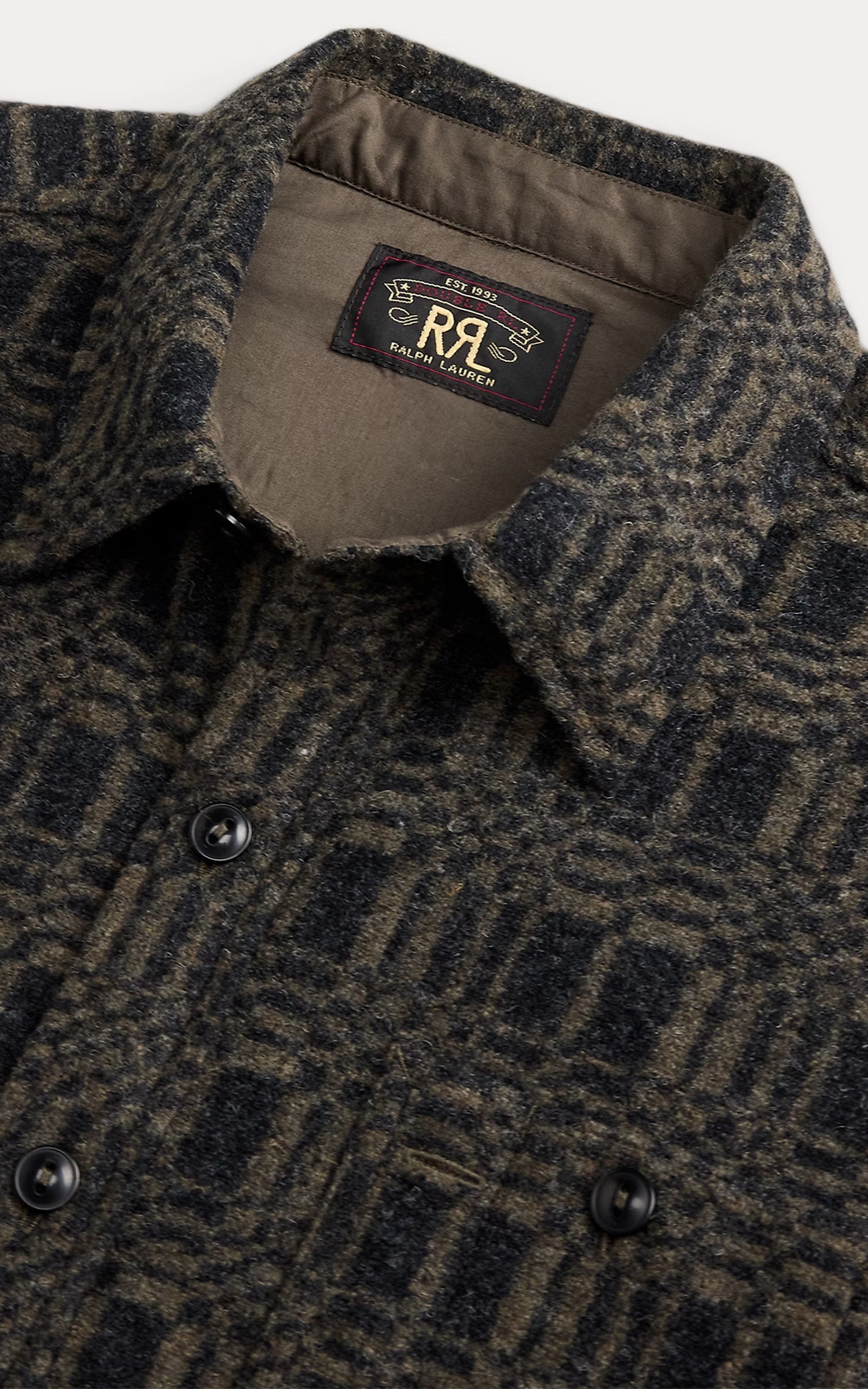 RRL Jacquard-Knit Wool-Blend Workshirt Charcoal/Multi