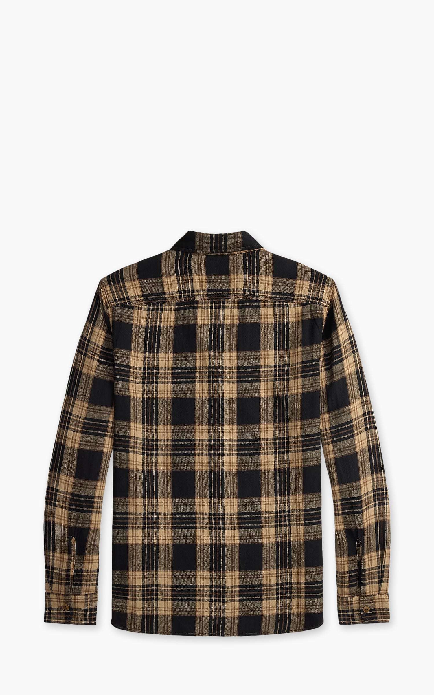 RRL Plaid Cotton-Linen Workshirt Black/Brown/Tan