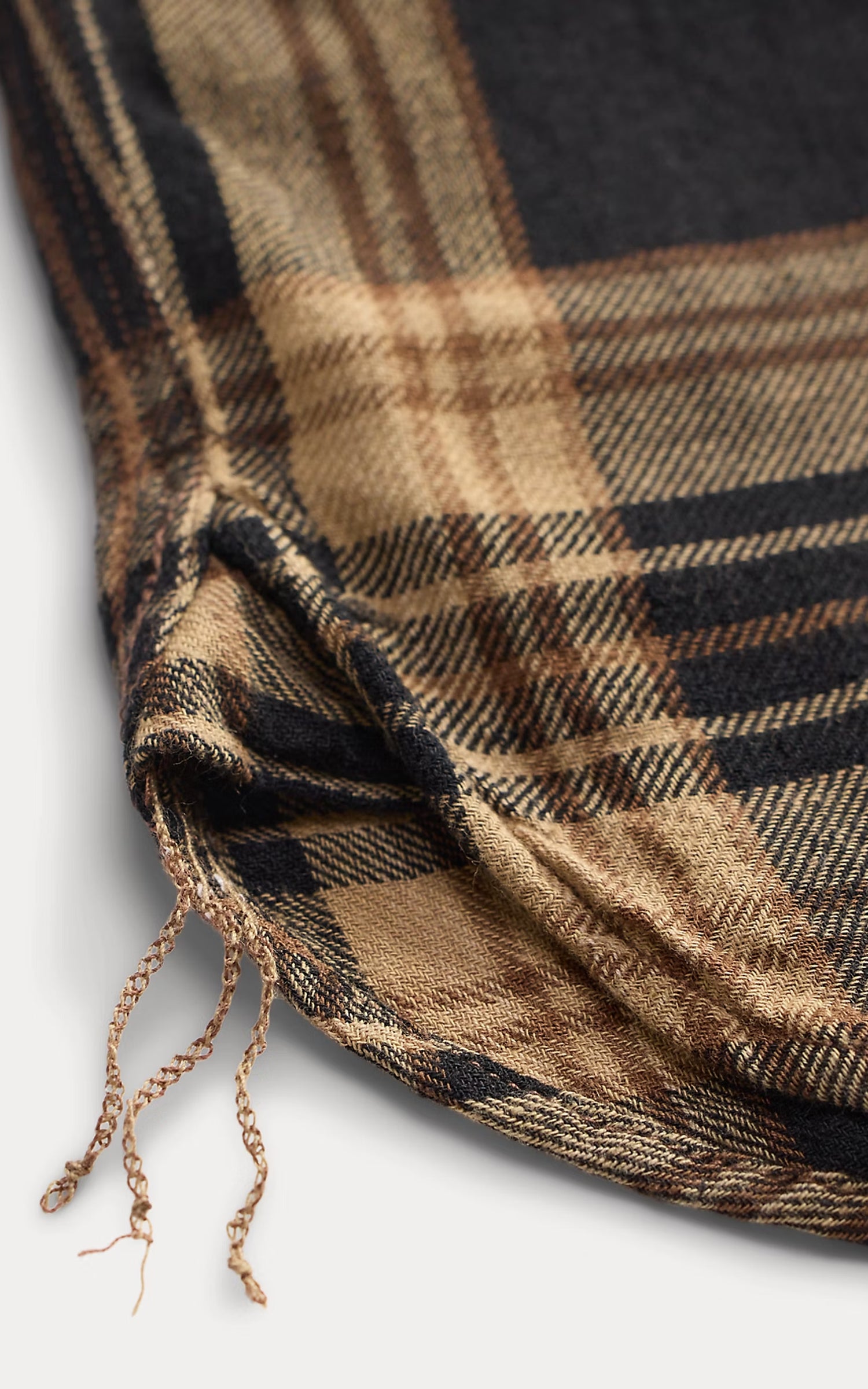 RRL Plaid Cotton-Linen Workshirt Black/Brown/Tan