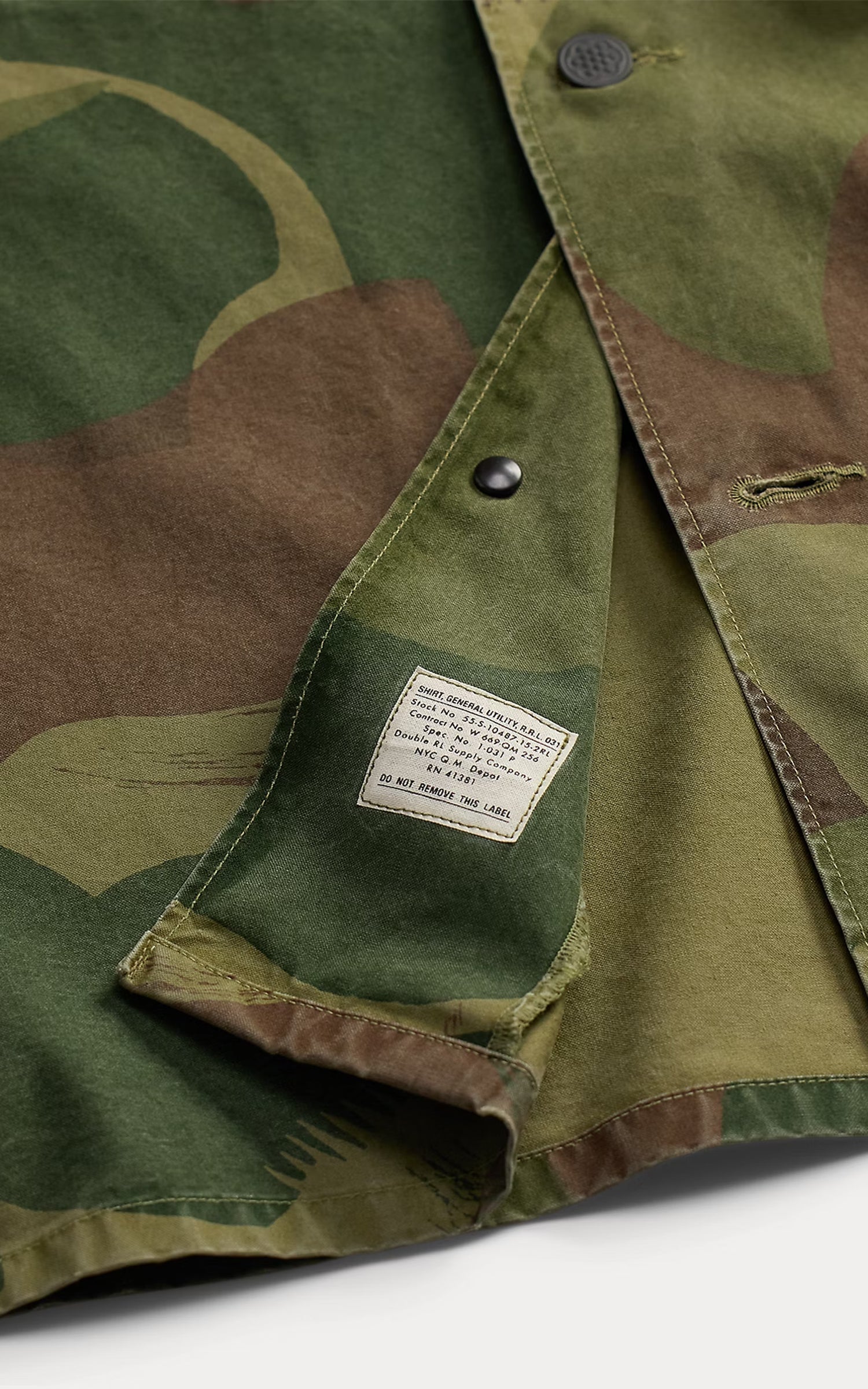 RRL Camo Poplin Overshirt Brush Stroke Camo