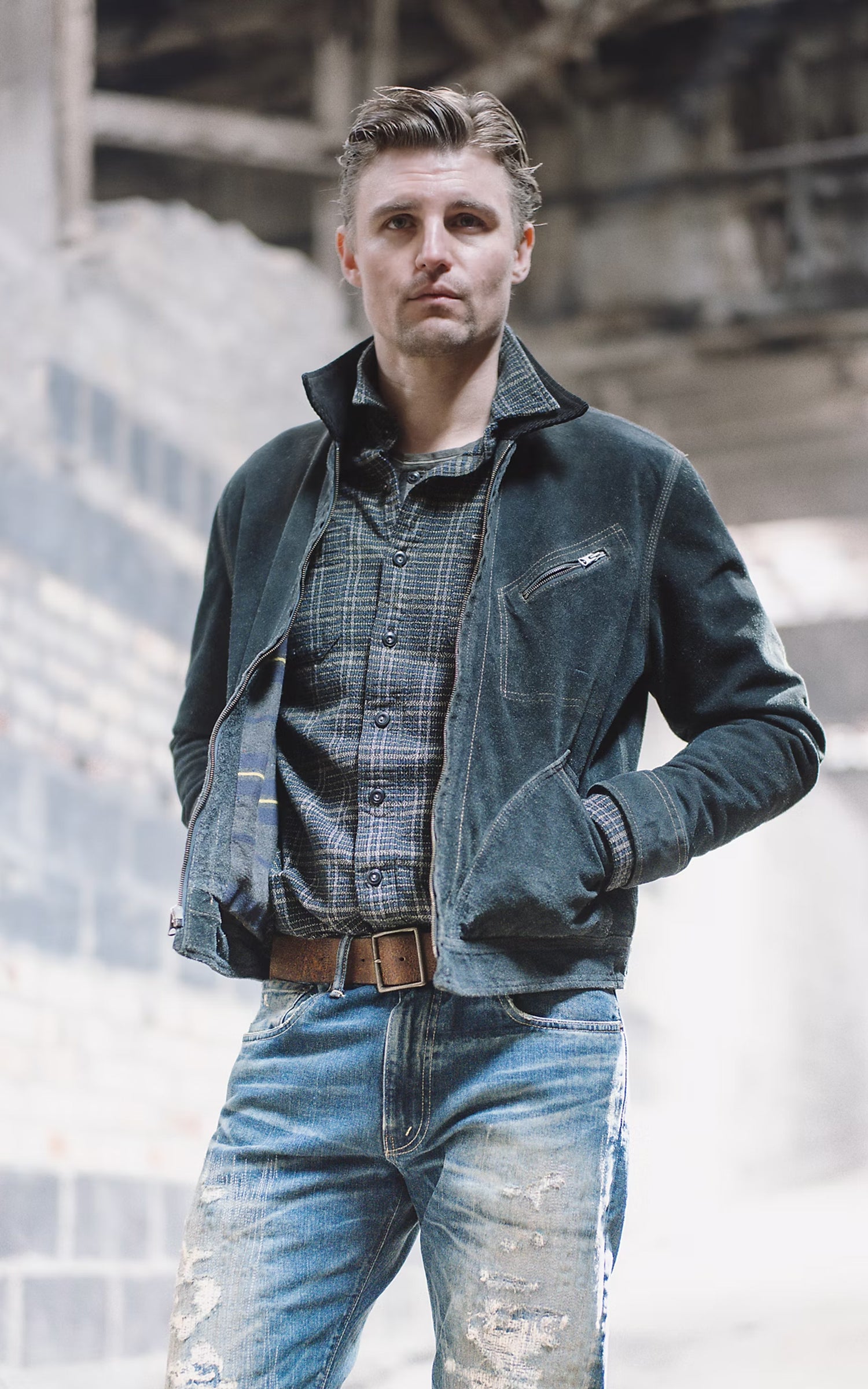 RRL Indigo Roughout Suede Jacket Vintage Indigo