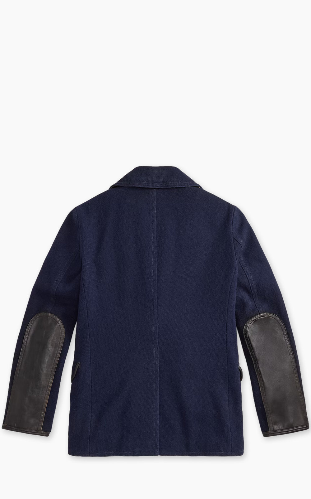 RRL Leather-Trim Wool-Blend Peacoat Vintage Navy